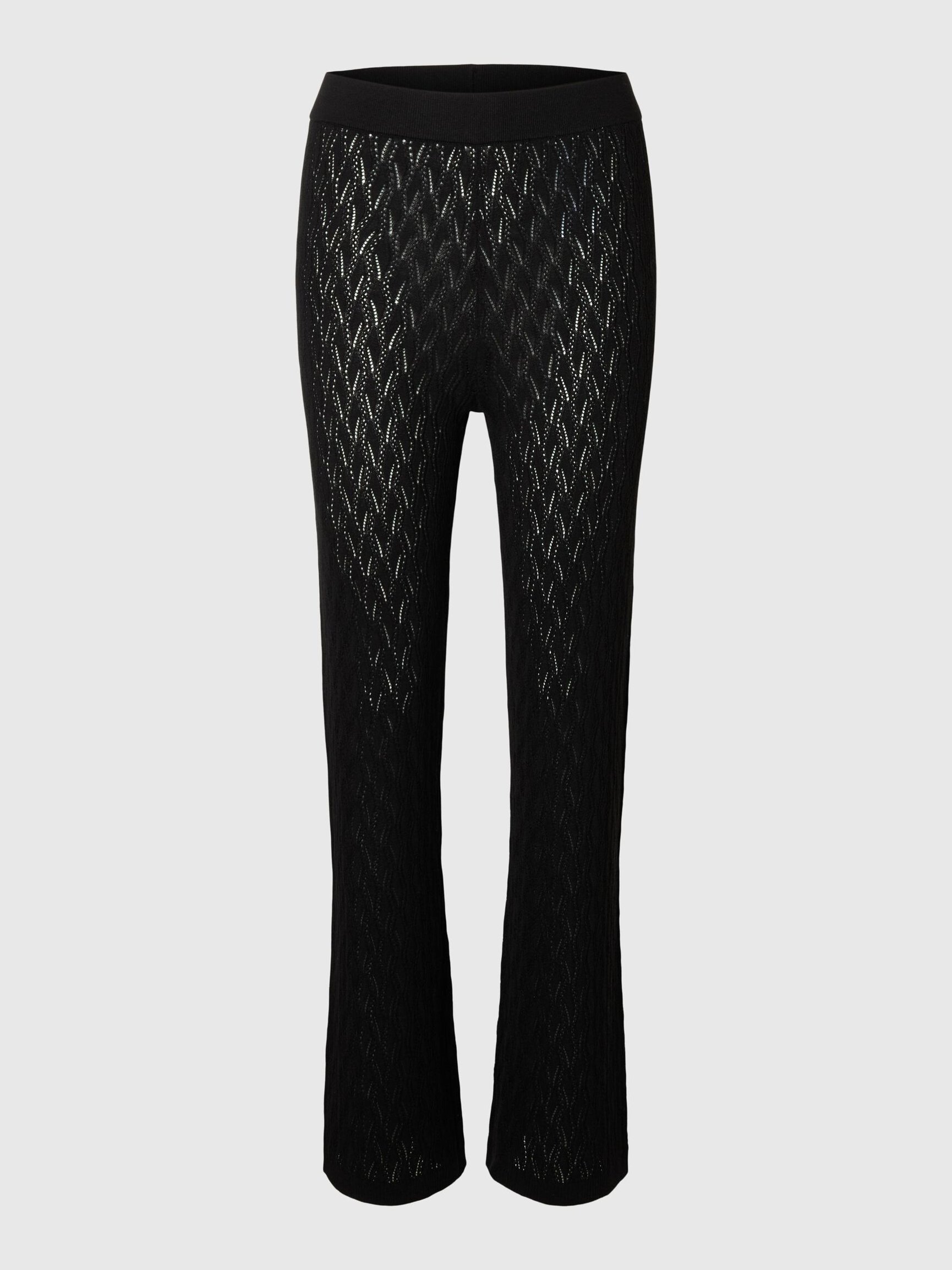 KNITTED HIGH WAISTED TROUSERS