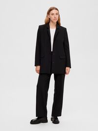 LANGER RELAXED FIT EINREIHIGER BLAZER, Black, highres