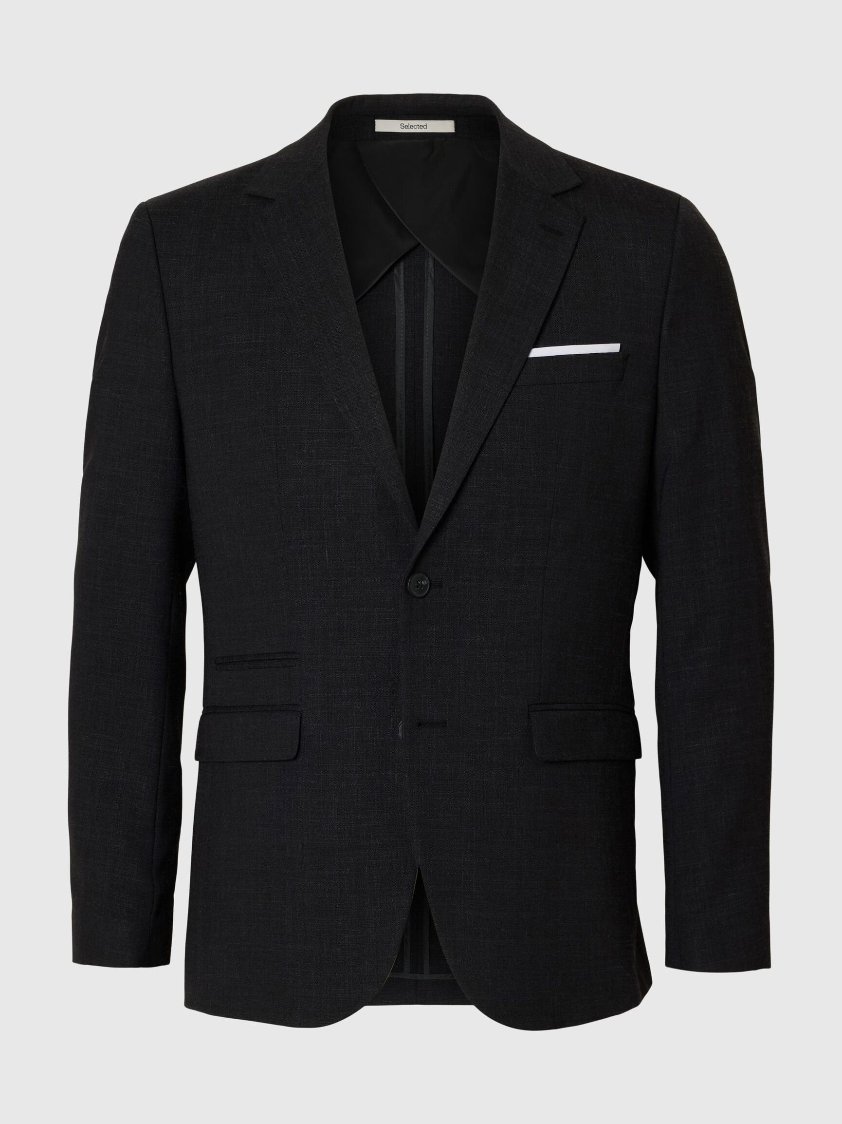 SLIM FIT SINGLE-BREASTED BLAZER, Black, highres