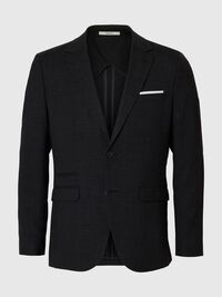 SLIM FIT SINGLE-BREASTED BLAZER, Black, highres