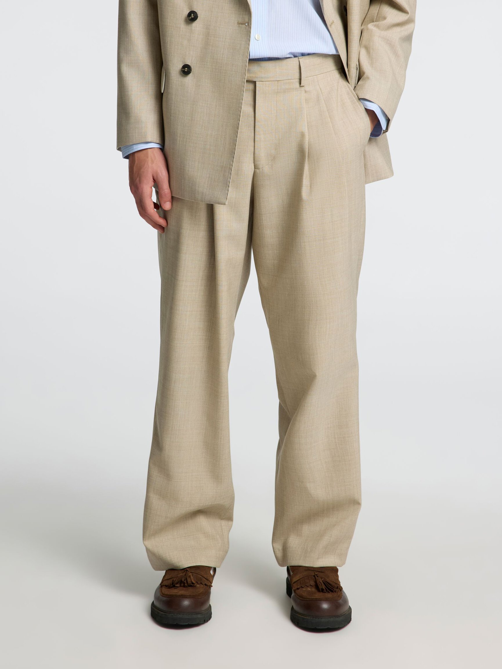 100% WOOL SUIT TROUSERS