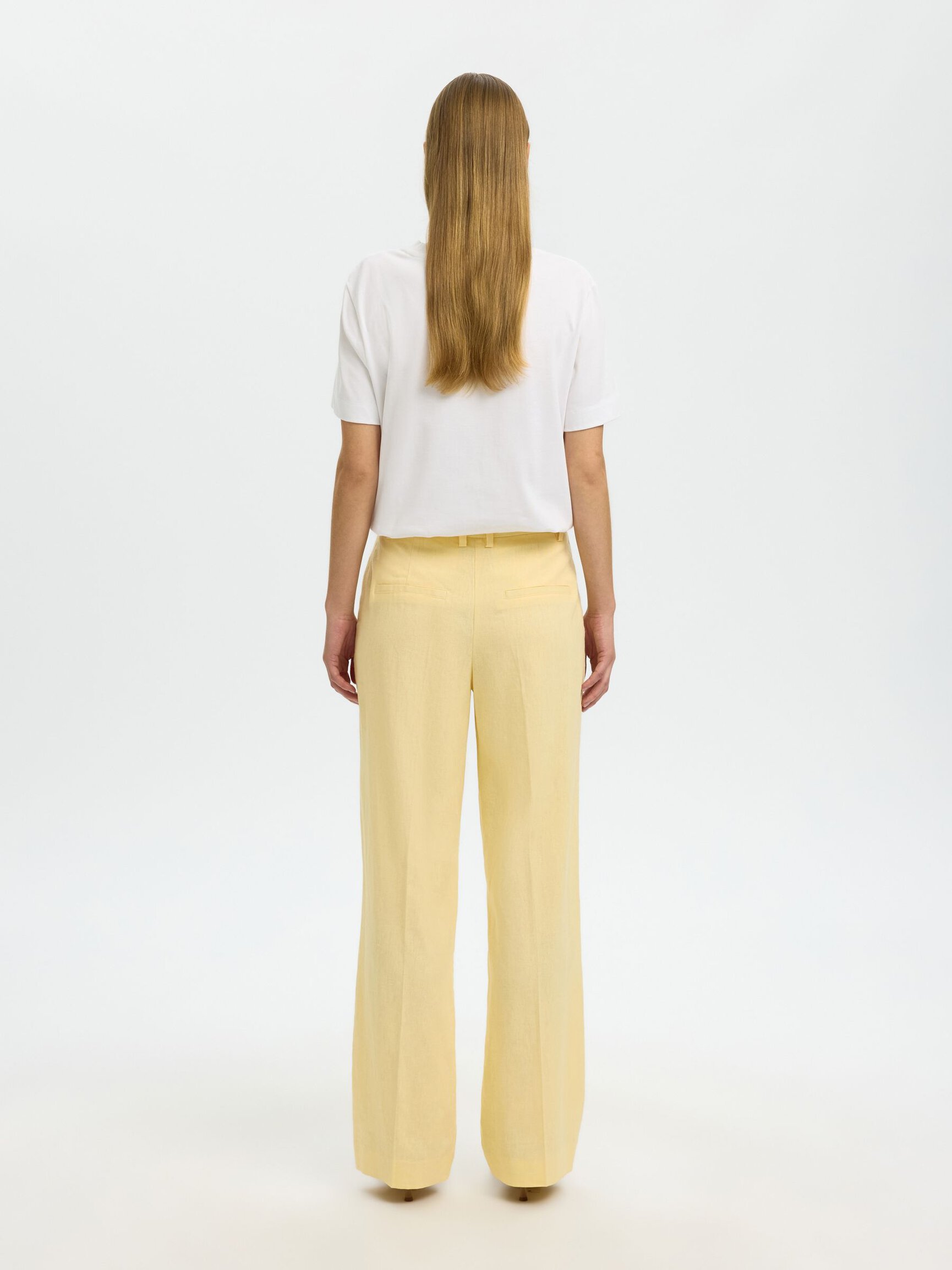 WIDE LINEN BLEND TROUSERS