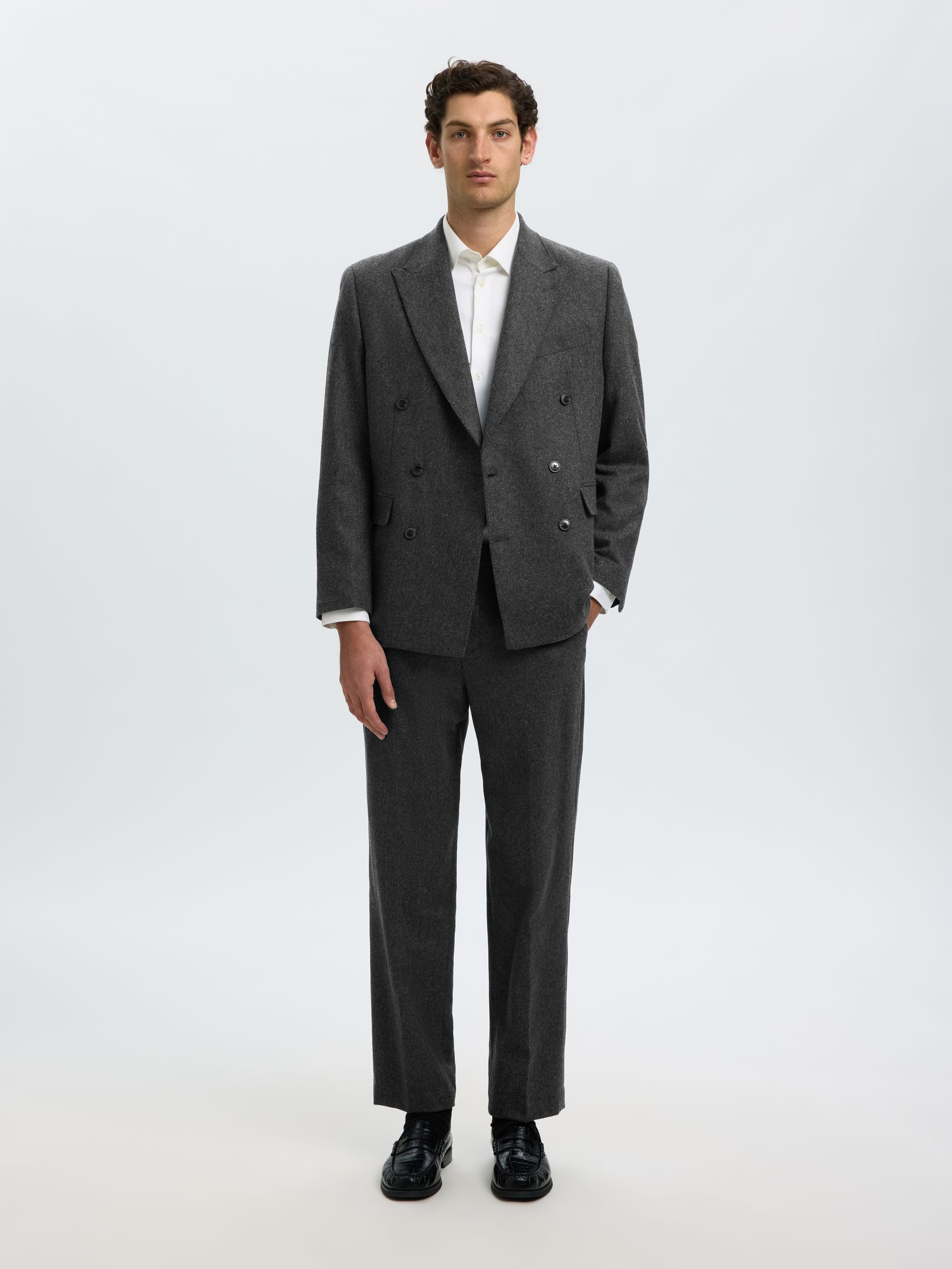 WOOL BLEND SUIT TROUSERS