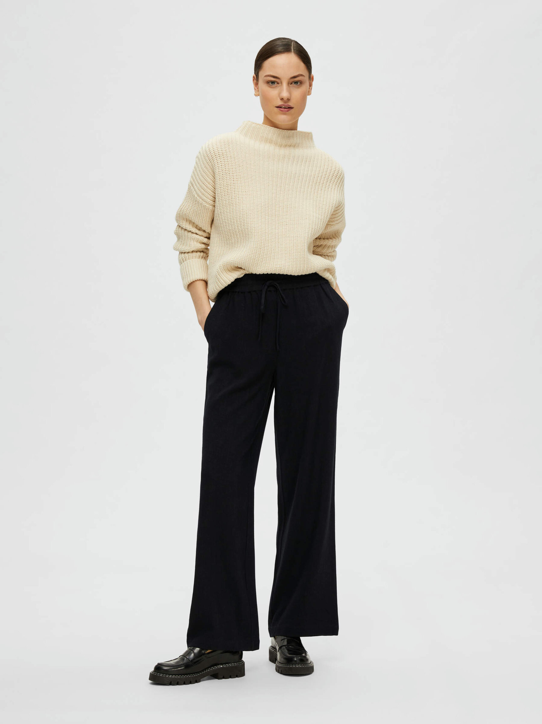 VISCOSE BLEND TROUSERS