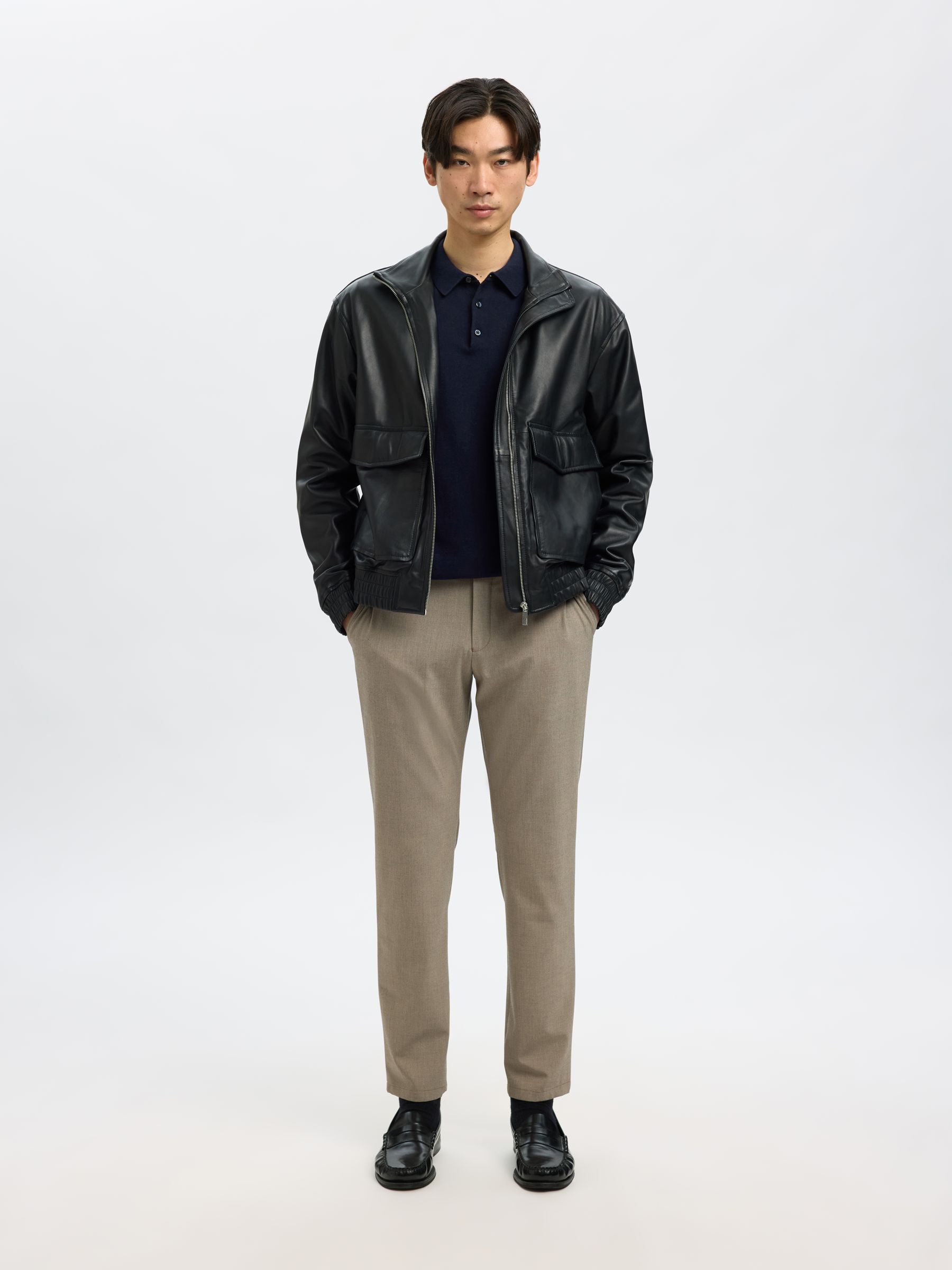 KNITTED LONG-SLEEVED POLO SHIRT
