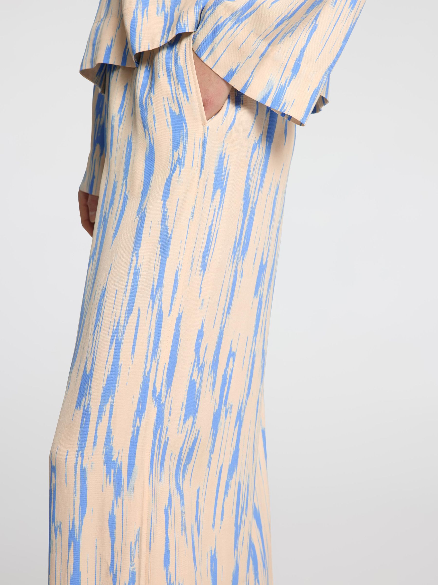 PRINTED VISCOSE WIDE-LEG TROUSERS