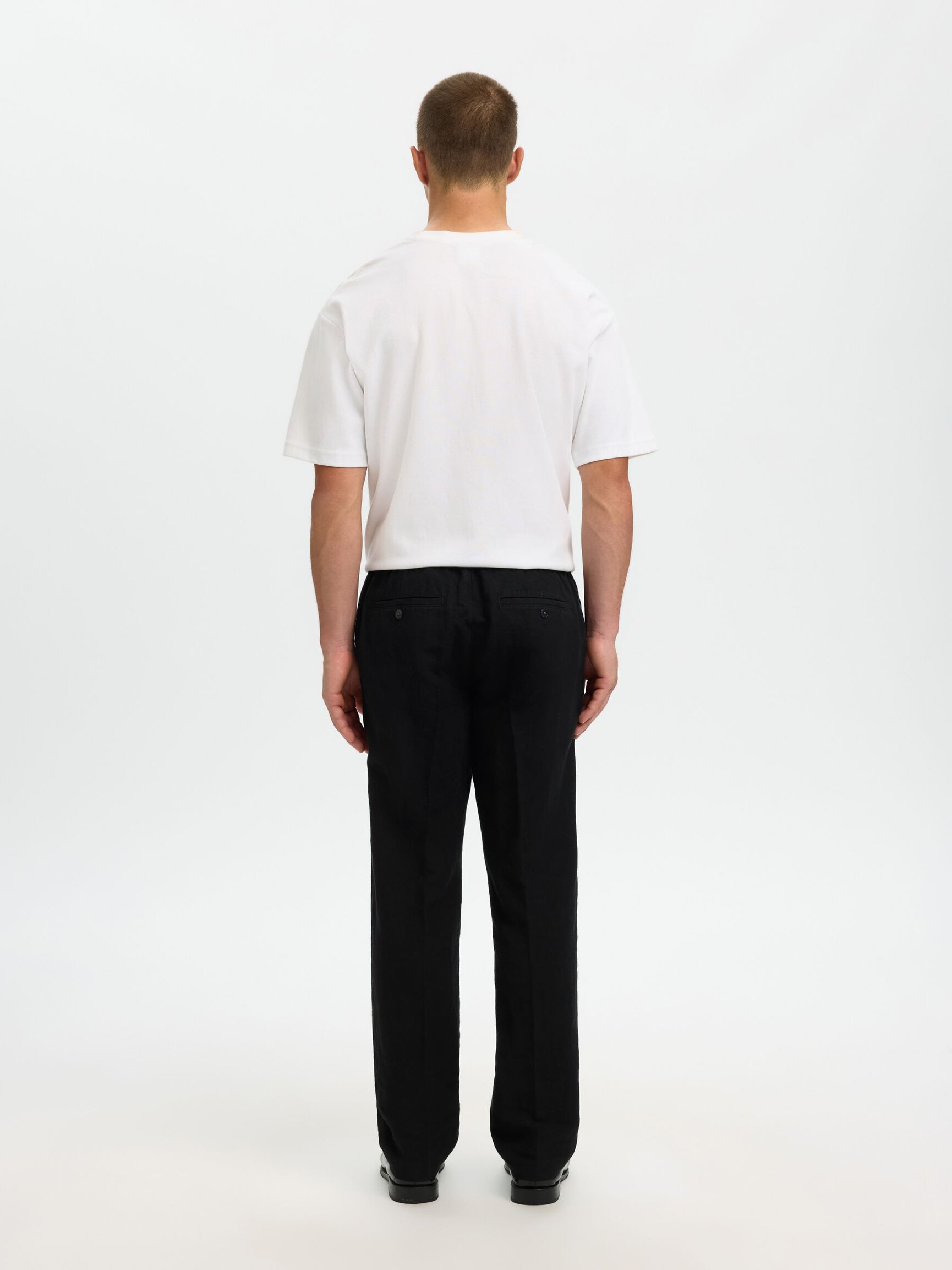 196 STRAIGHT FIT LINEN-BLEND TROUSERS
