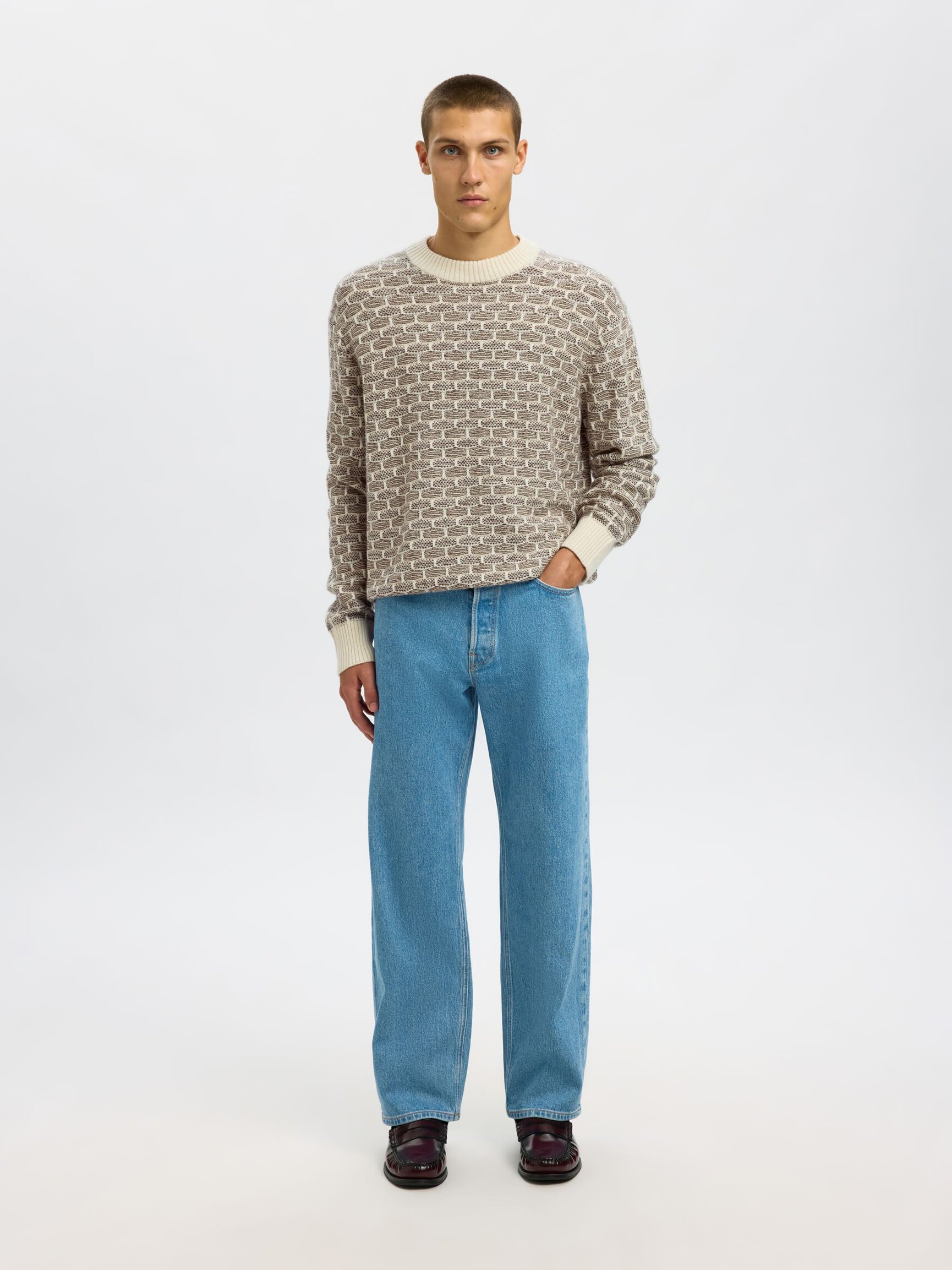 WOOL BLEND KNITTED PULLOVER
