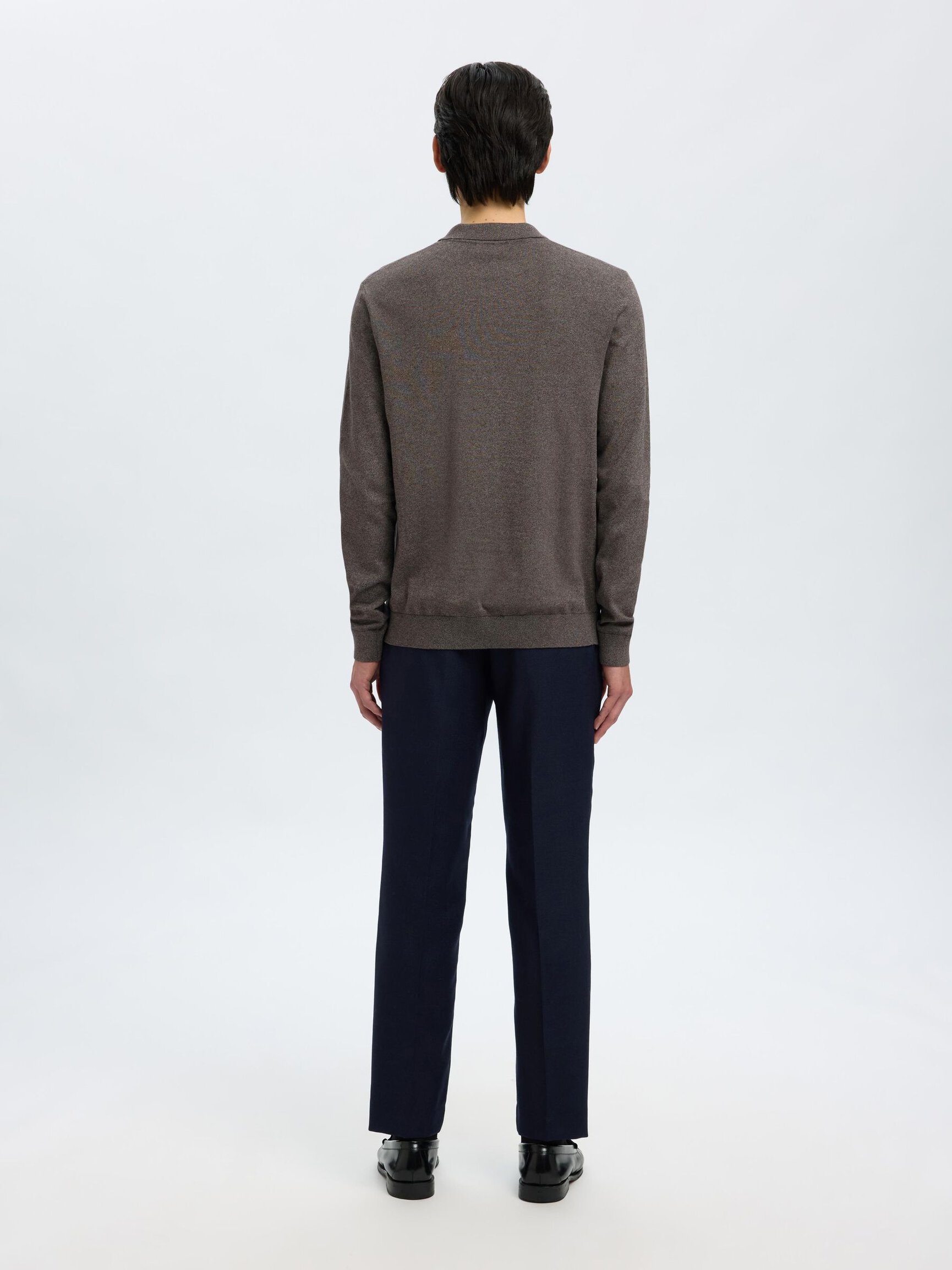 KNITTED LONG-SLEEVED POLO