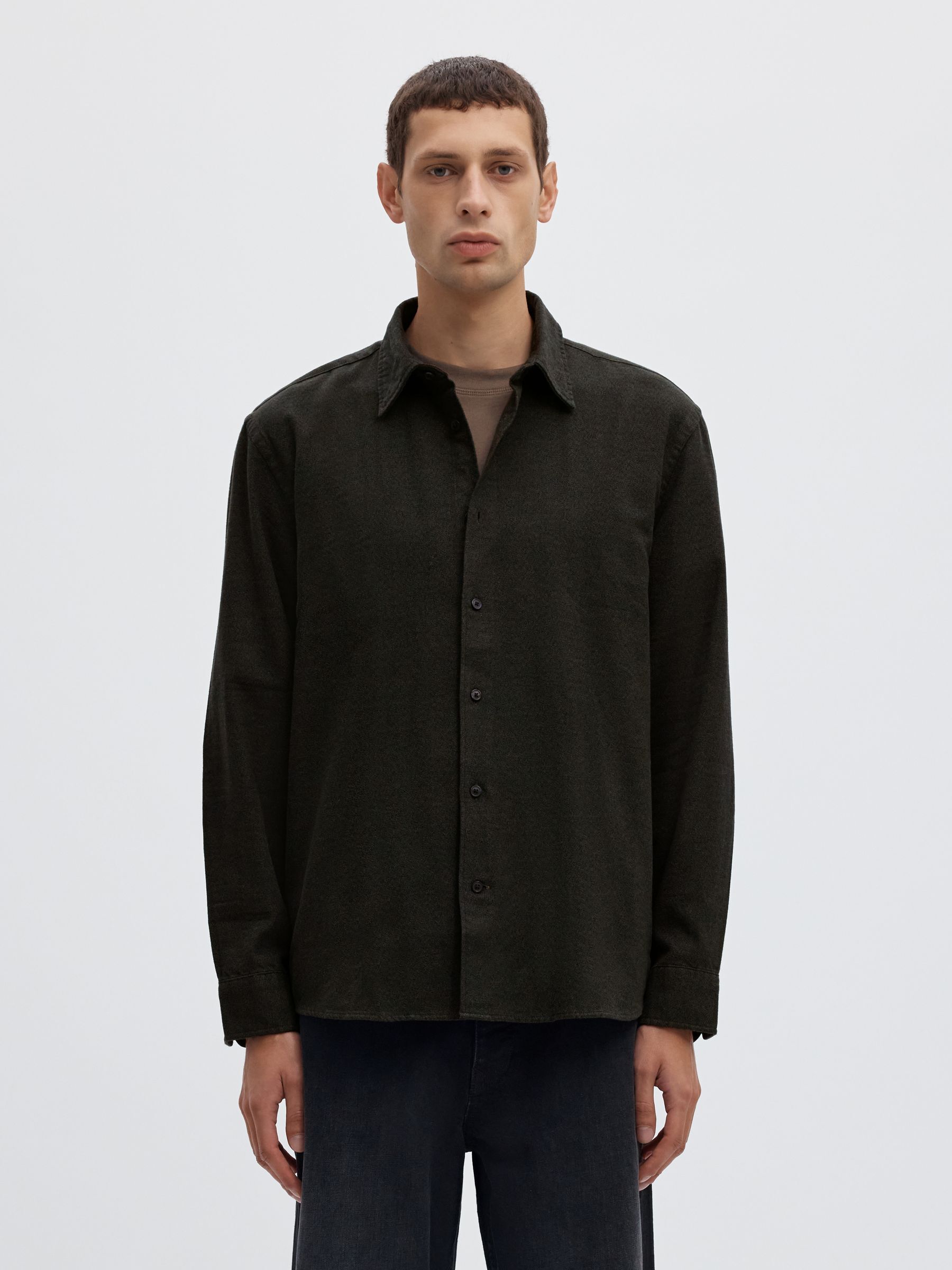 BRUSHED ORGANIC COTTON LONG SLEEVED SHIRT