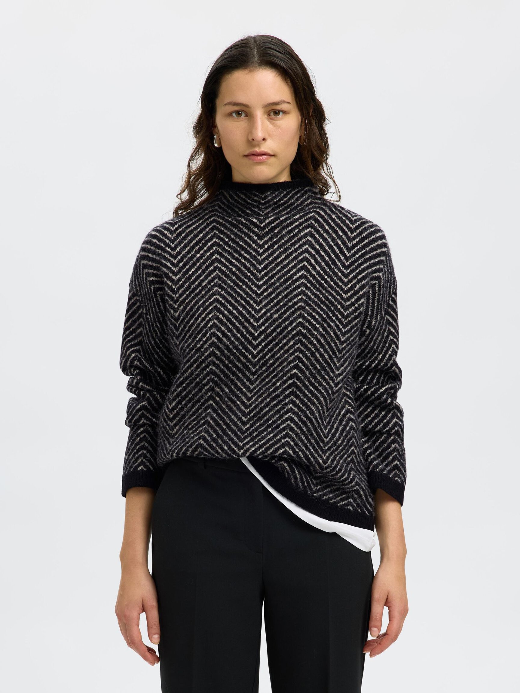 HERRINGBONE WOOL BLEND JUMPER