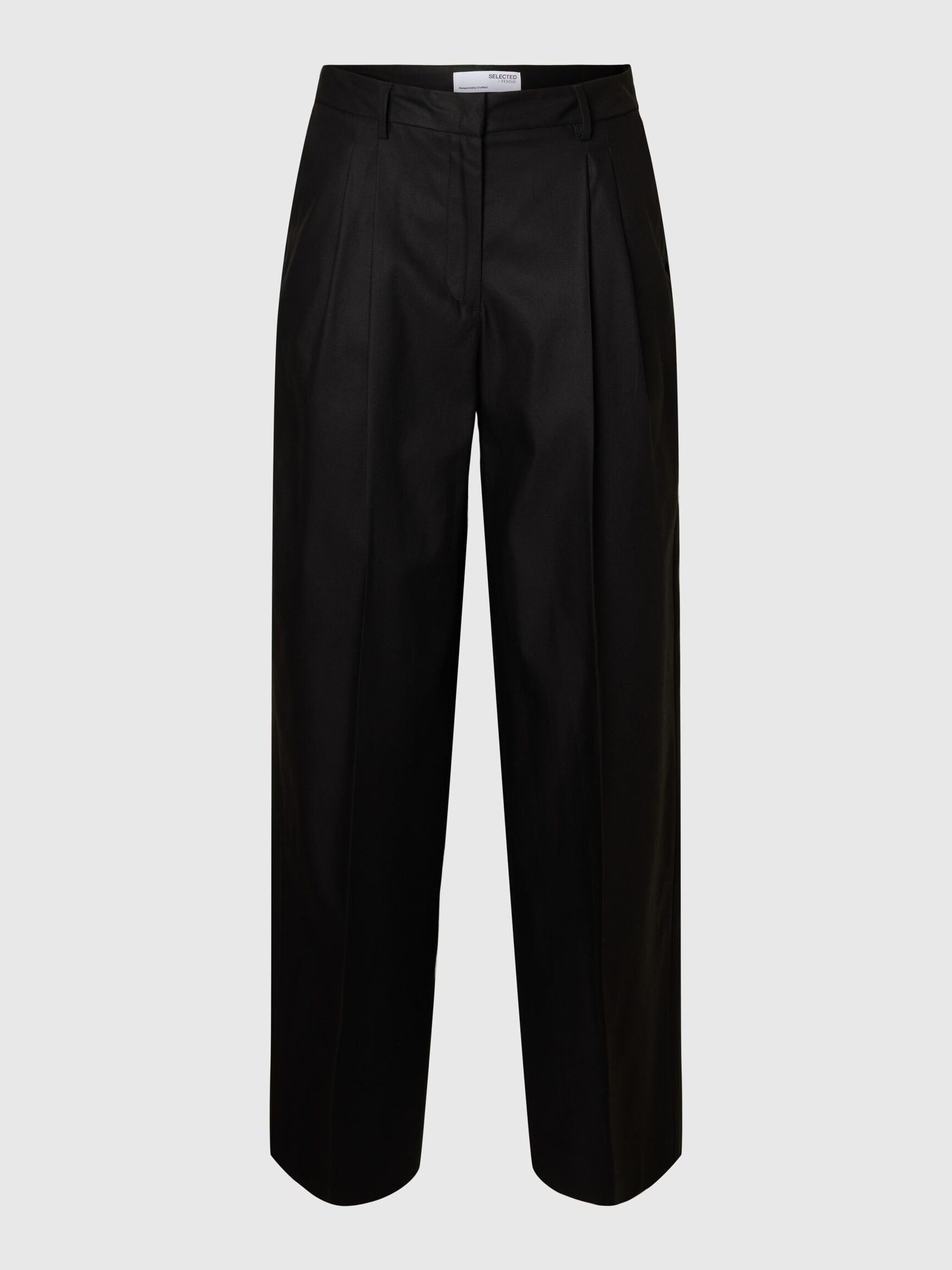 EXTRA WIJDE PIJPEN HIGH-WAIST BROEK, Black, highres
