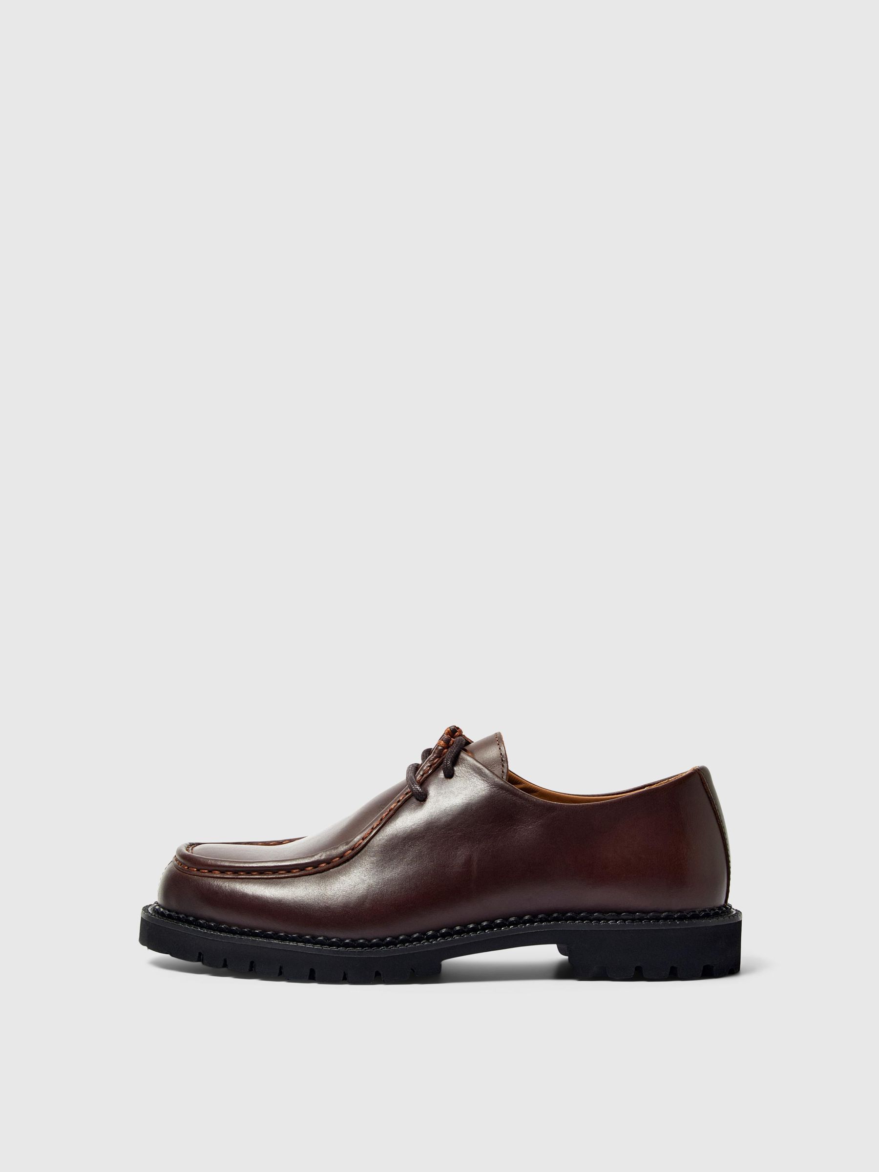 LEATHER MOC-TOE SHOES