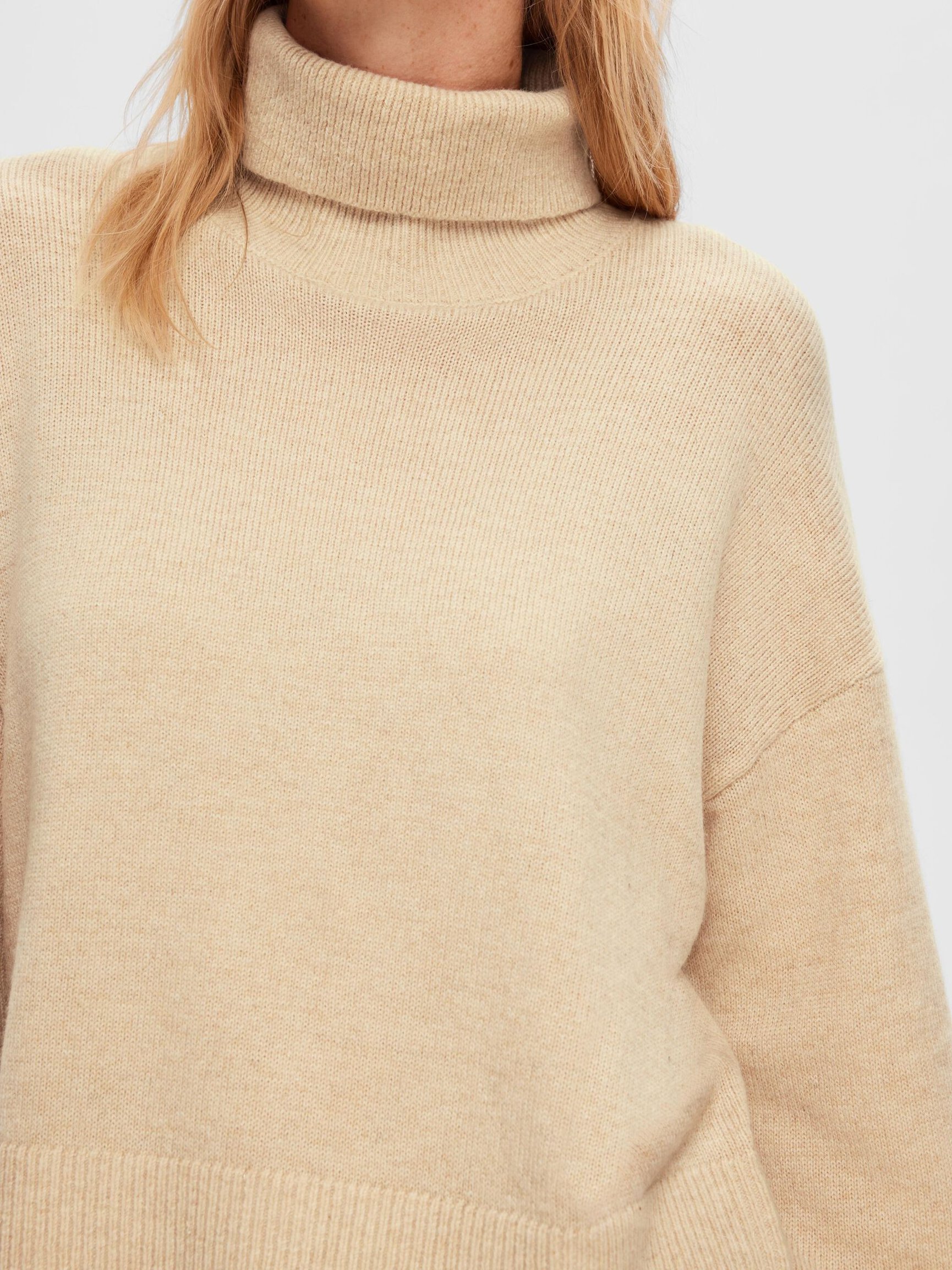 WOOL BLEND ROLL NECK JUMPER
