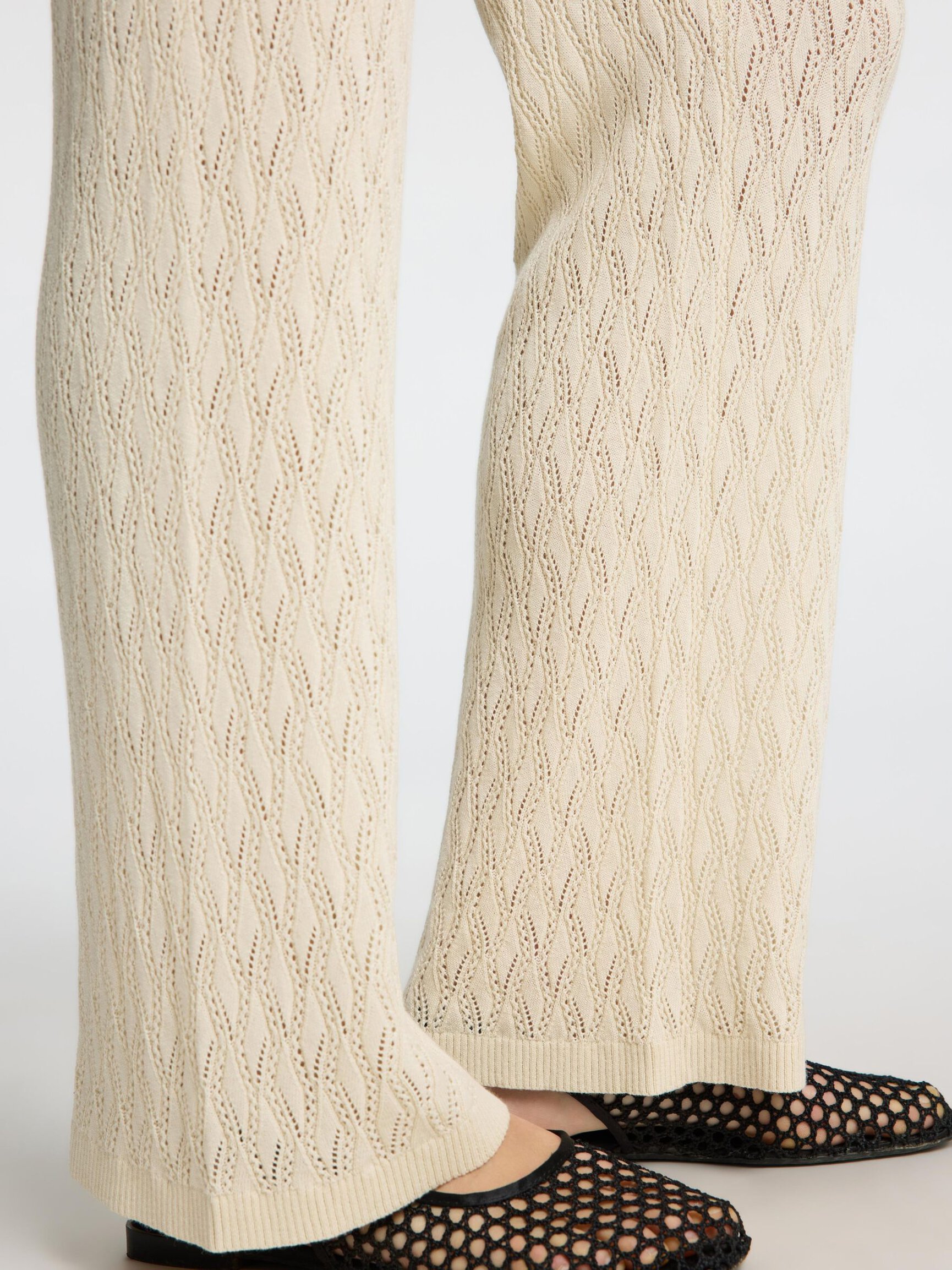 KNITTED HIGH WAISTED TROUSERS