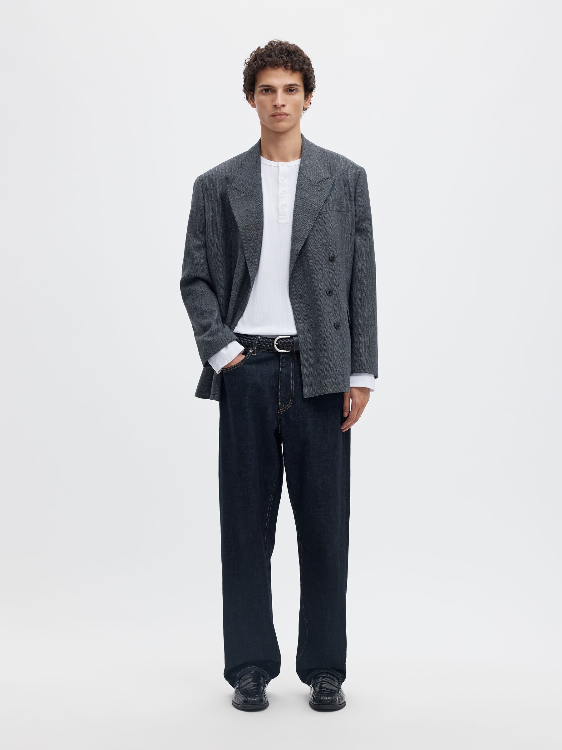 RIBBED BUTTON LONG-SLEEVED T-SHIRT