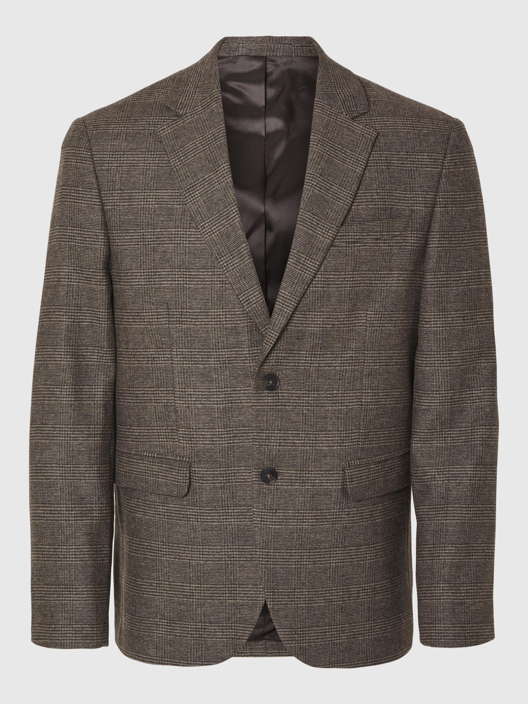 CHECKED WOOL BLEND BLAZER