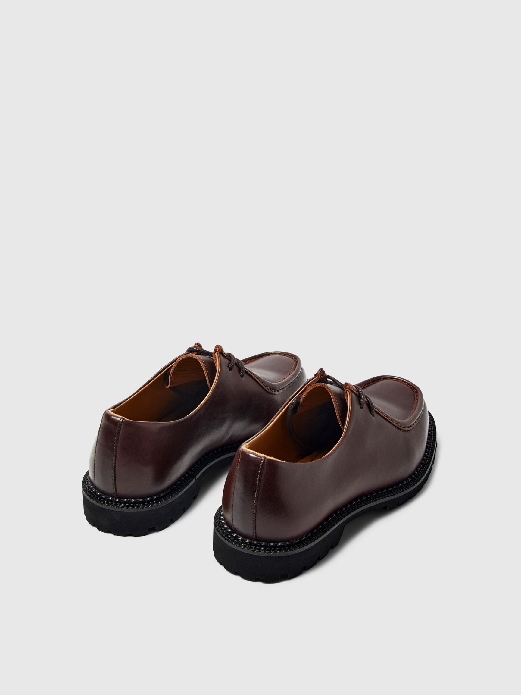 LEATHER MOC-TOE SHOES