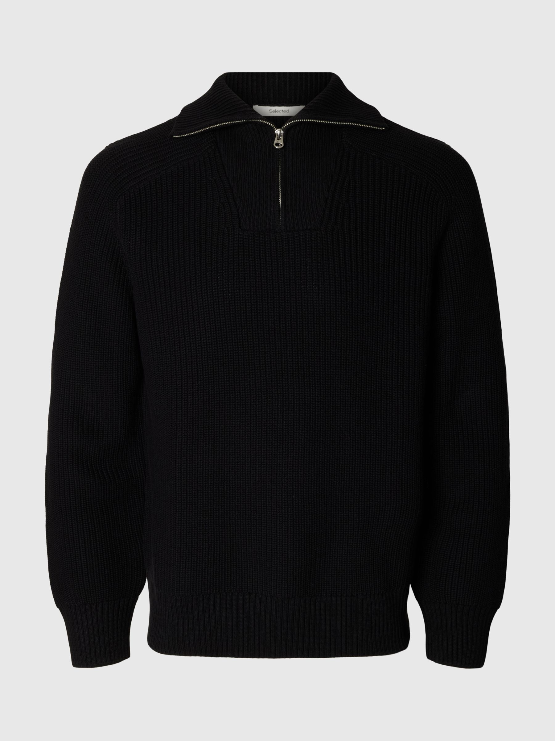 RIBBED ORGANIC COTTON HALF-ZIP JUMPER