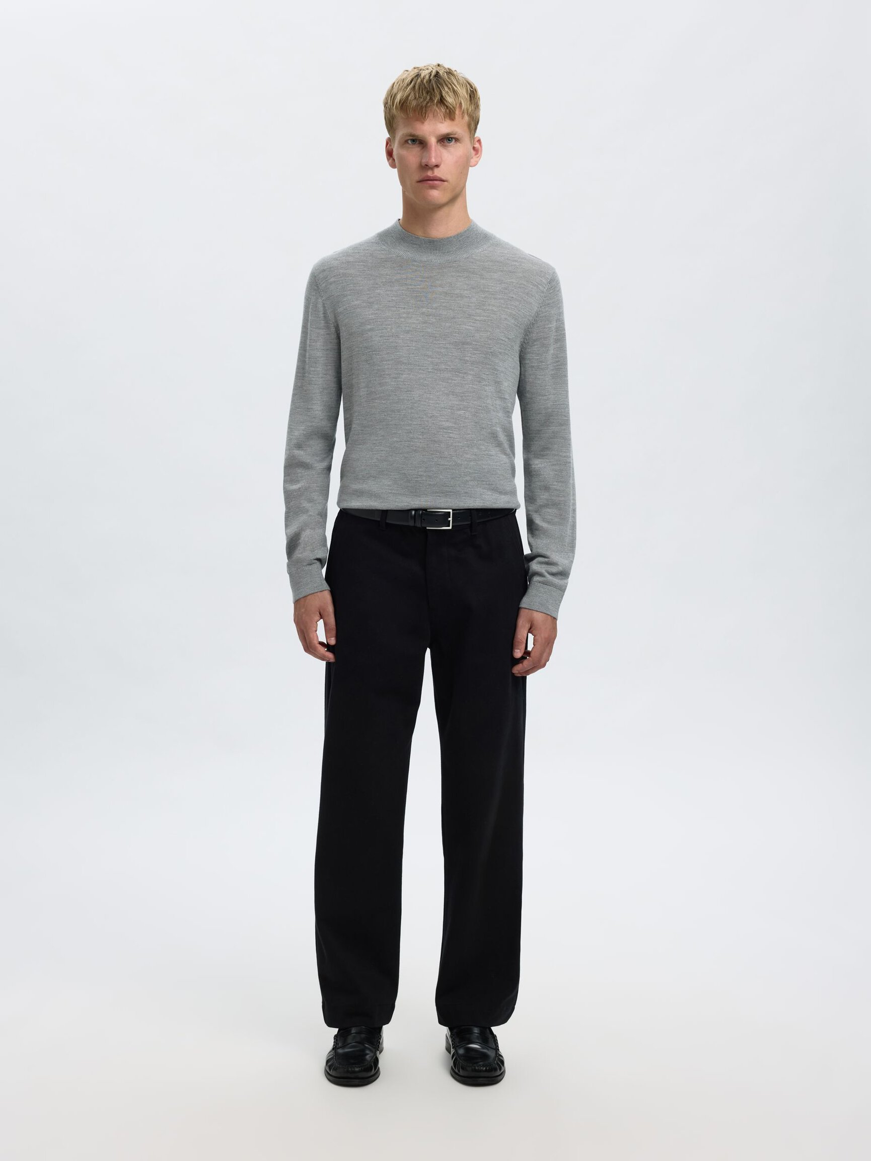 100% MERINO WOOL MOCK-NECK JUMPER