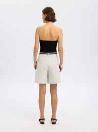 SLEEVELESS BUSTIER TOP, Black, highres
