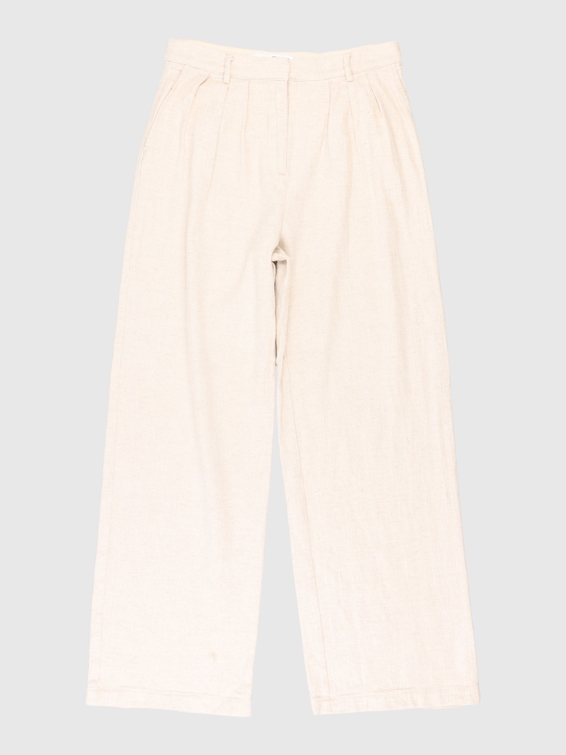 PLEATED WIDE-LEG TROUSERS