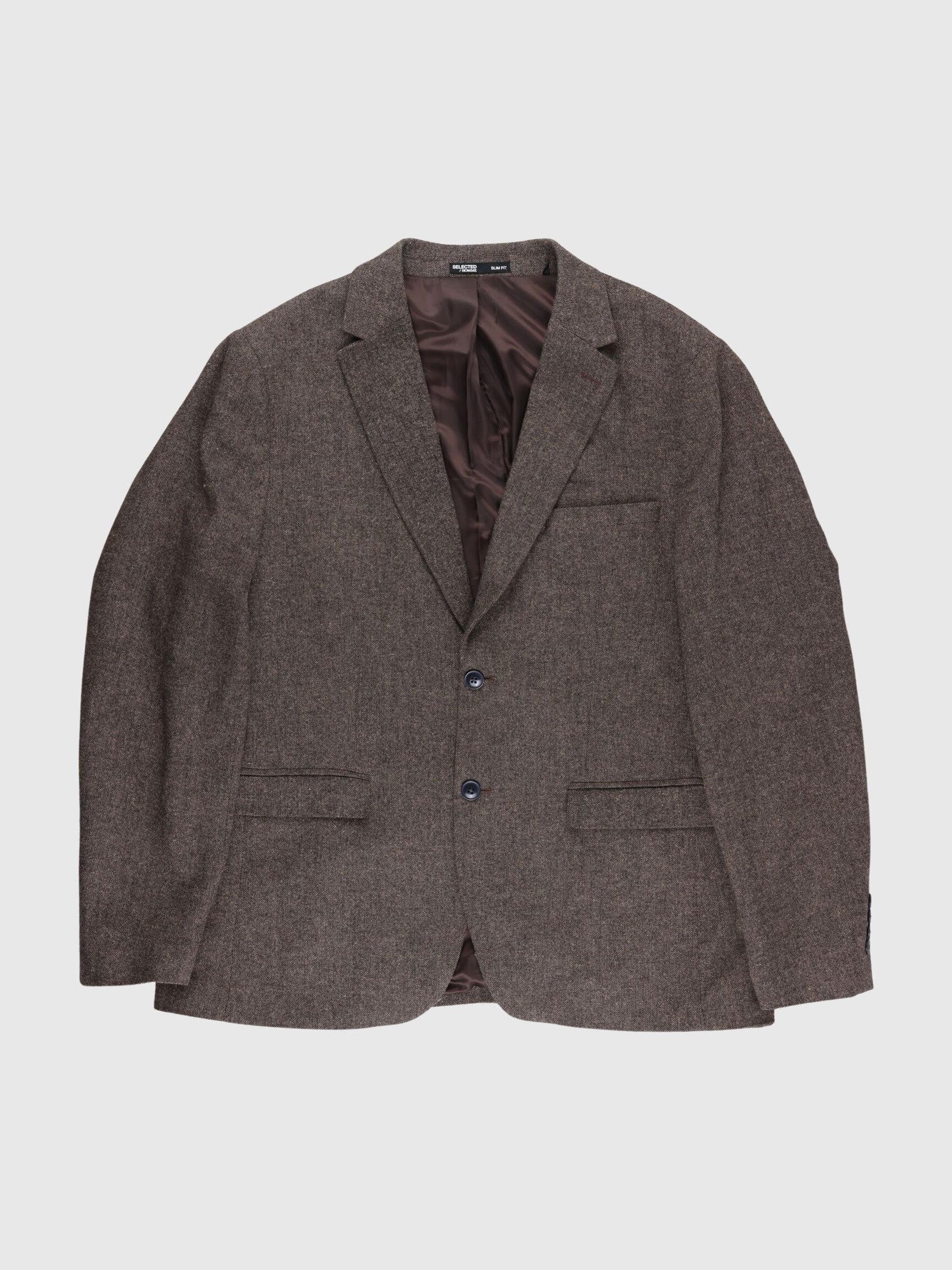 CHECKED WOOL BLEND BLAZER