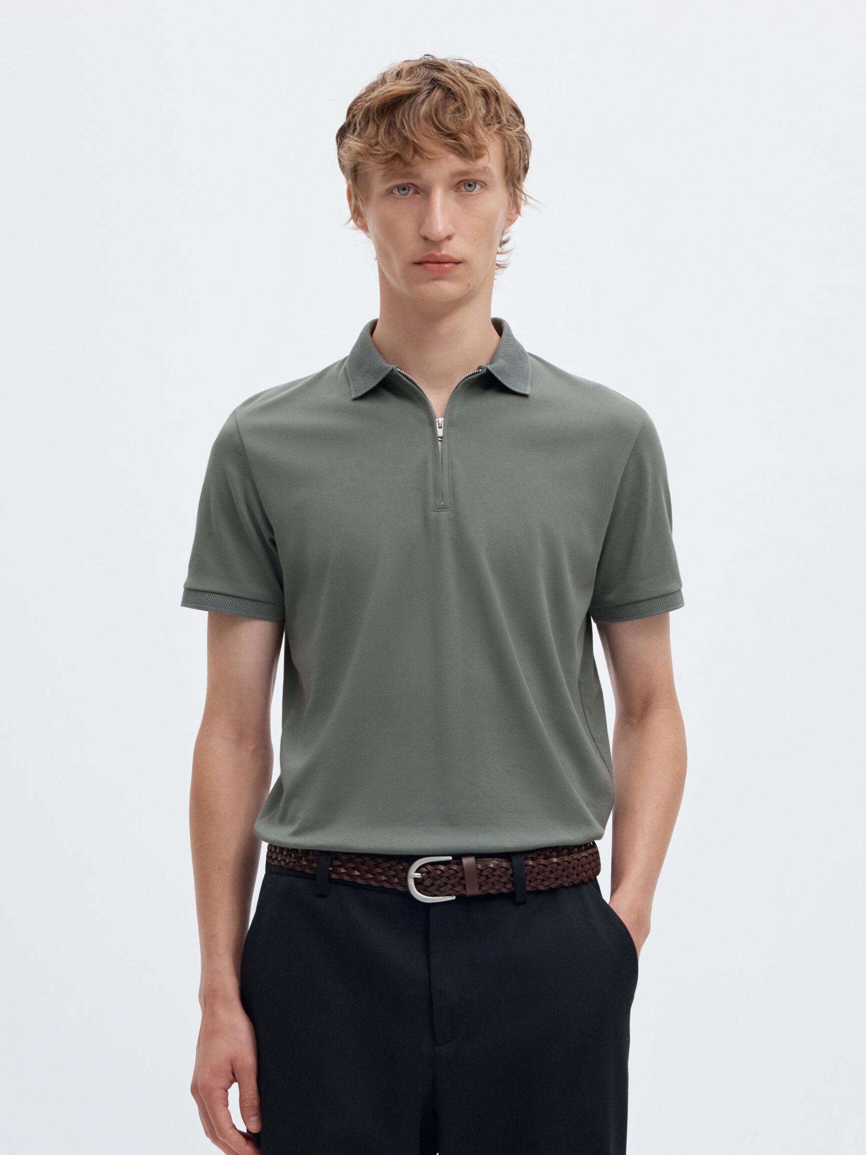 ZIPPER GEBREIDE POLO