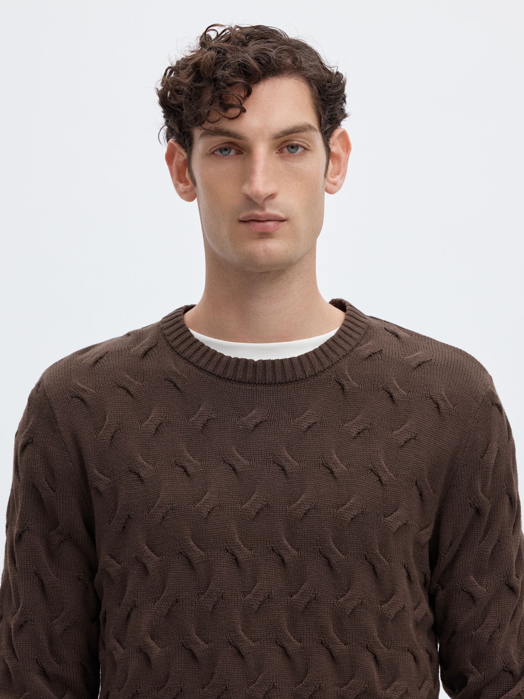 CABLE KNIT CREWNECK JUMPER