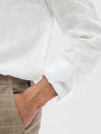 100% LINEN SHIRT, White, highres