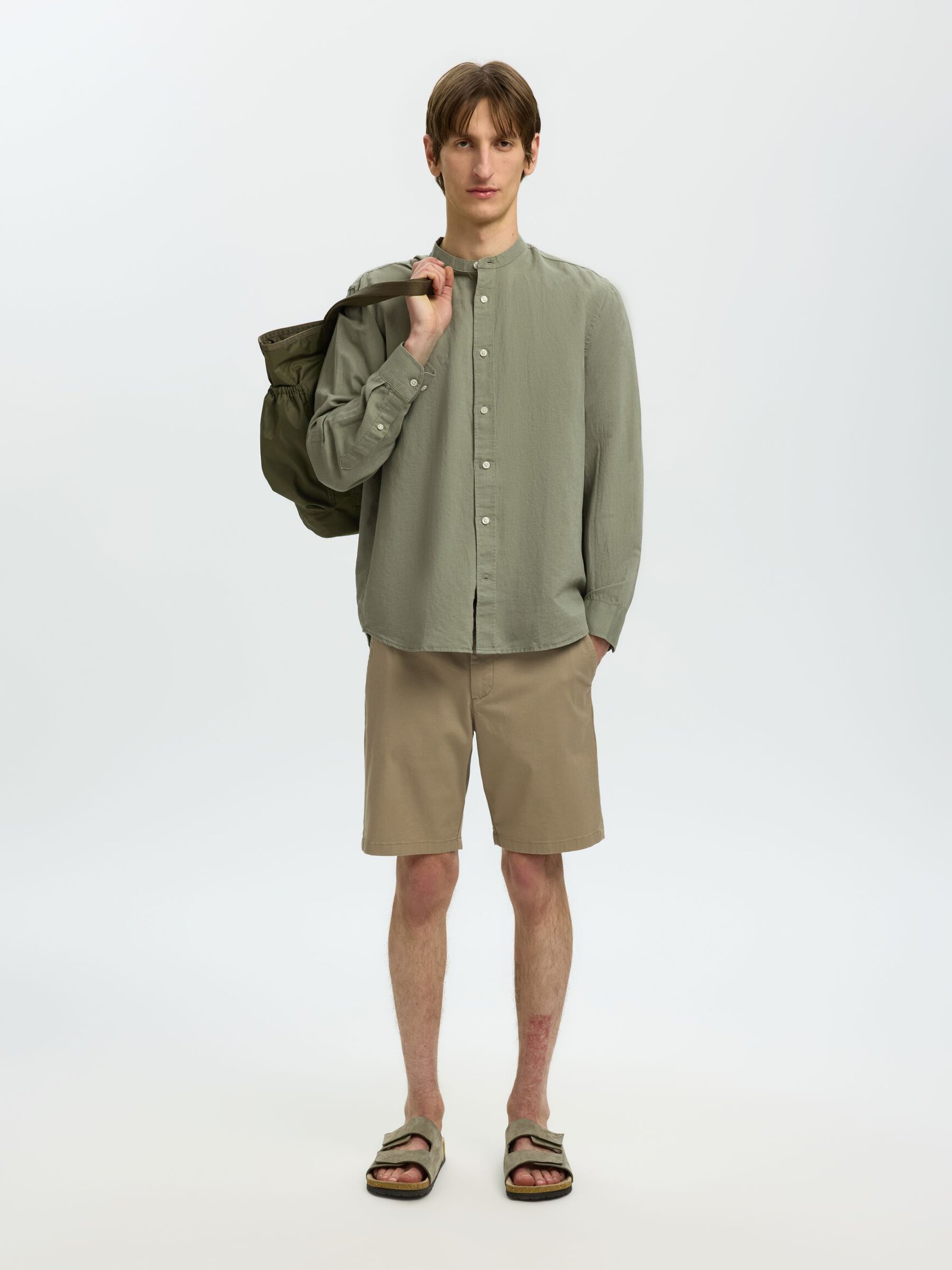 LINEN BLEND LONG SLEEVED SHIRT