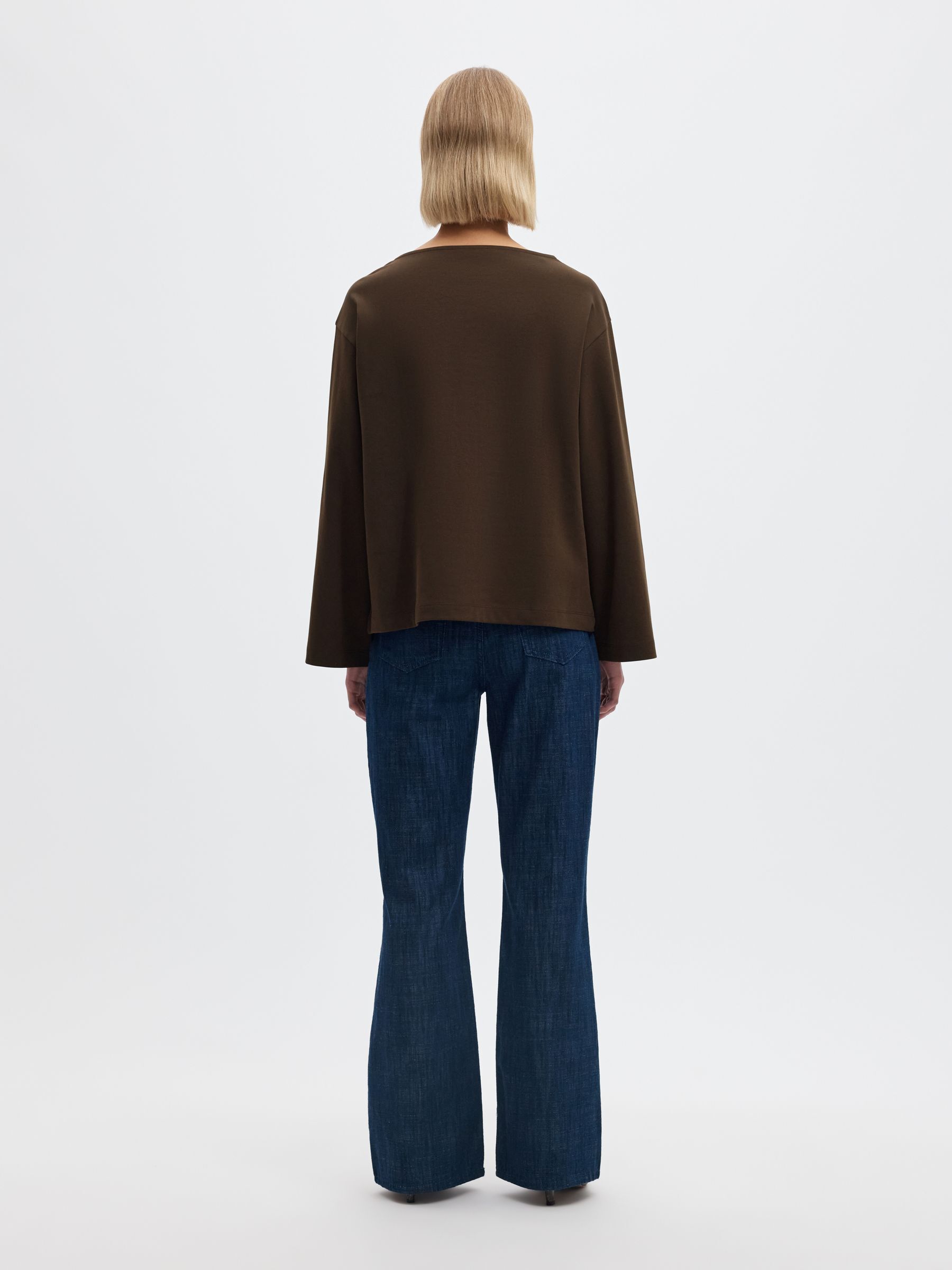 BOAT NECK COTTON LONG-SLEEVED T-SHIRT