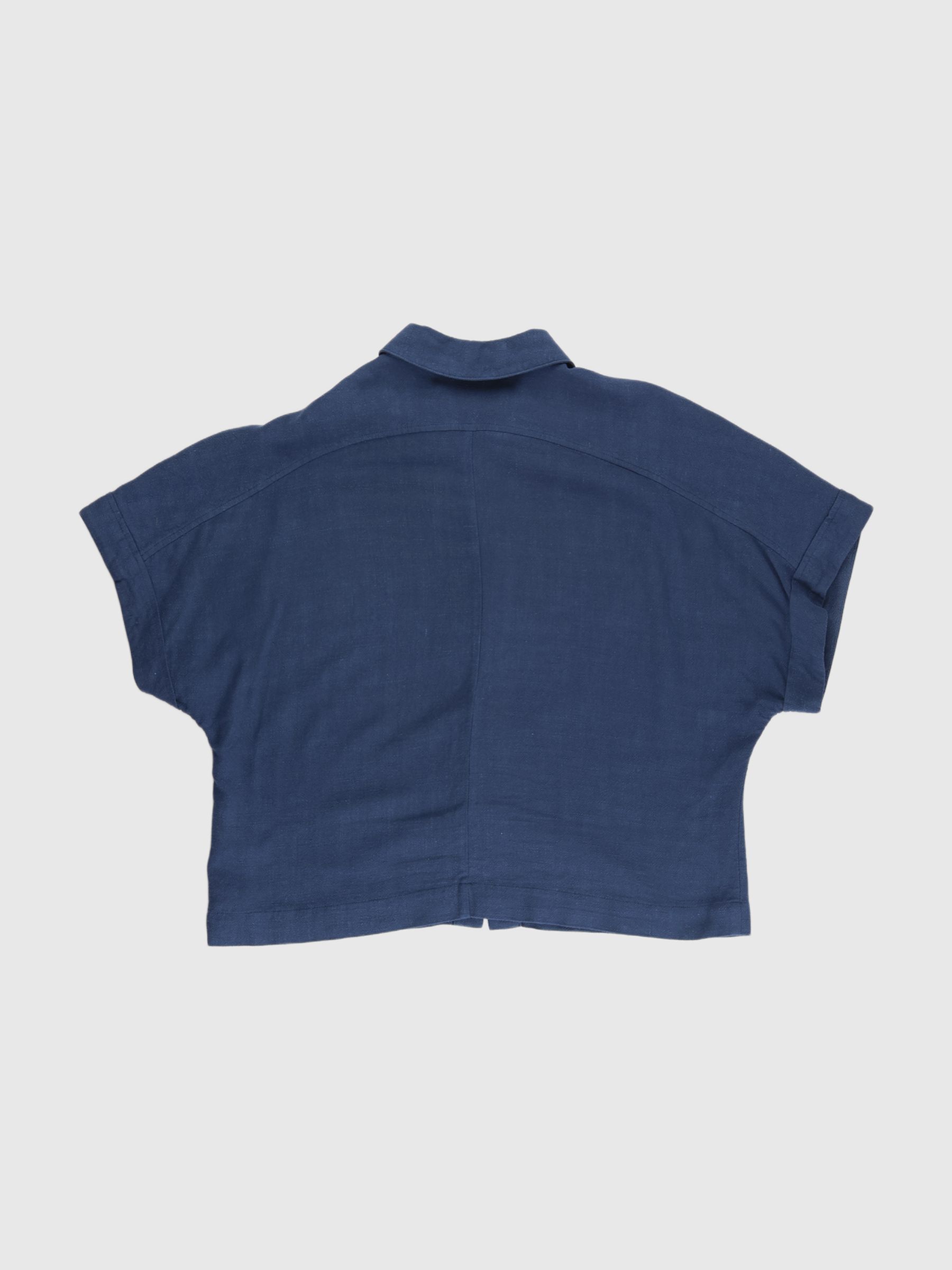 VISCOSE BLEND CROPPED SHIRT
