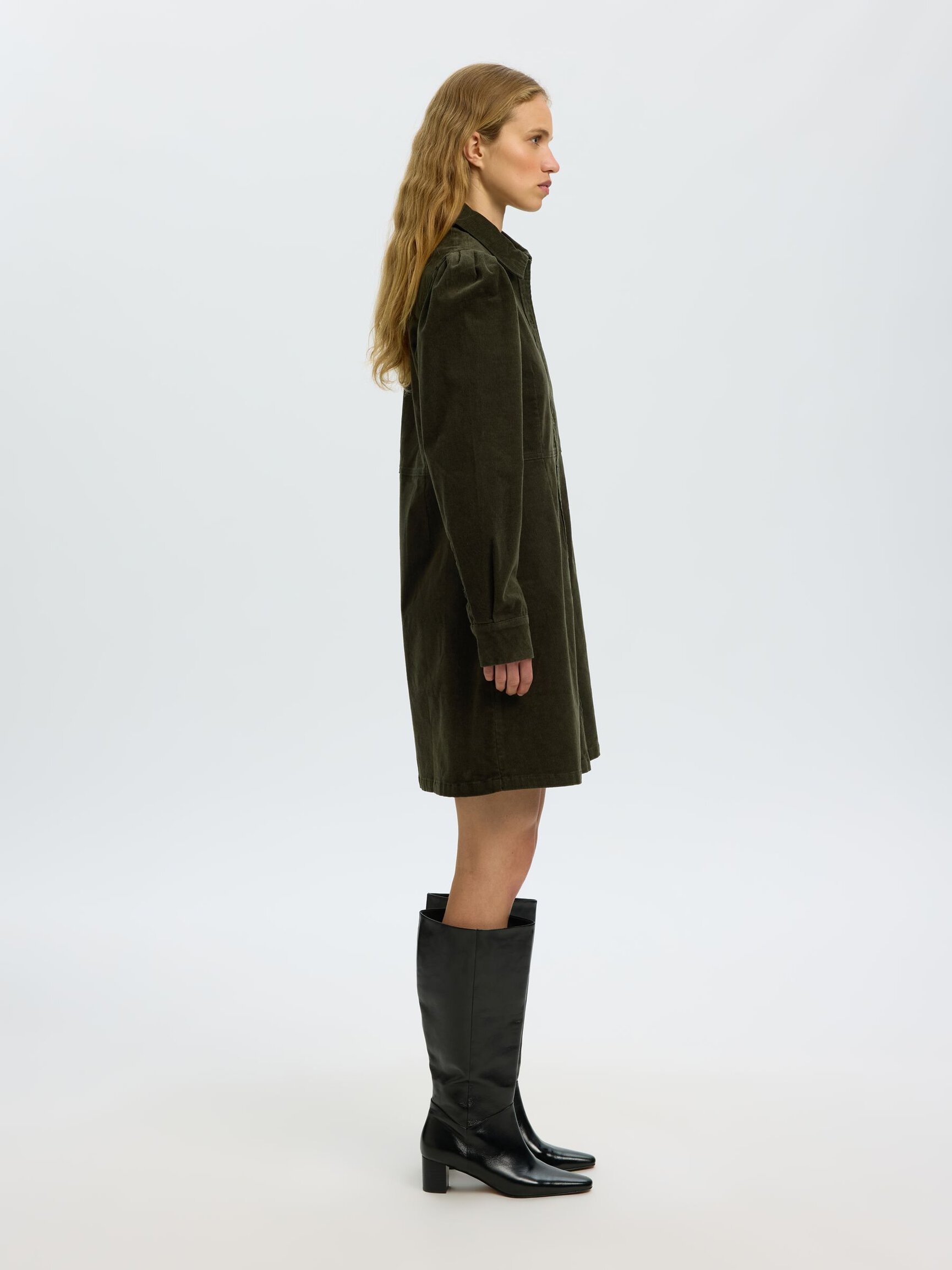 COTTON CORDUROY MINI DRESS