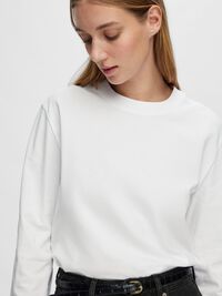 LONG-SLEEVED BOXY T-SHIRT, Bright White, highres