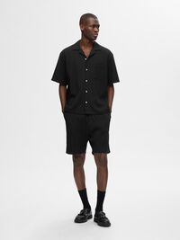 WAFELTEXTUUR SHORTS, Black, highres