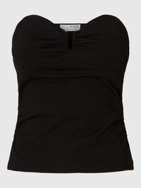 SLEEVELESS BUSTIER TOP, Black, highres