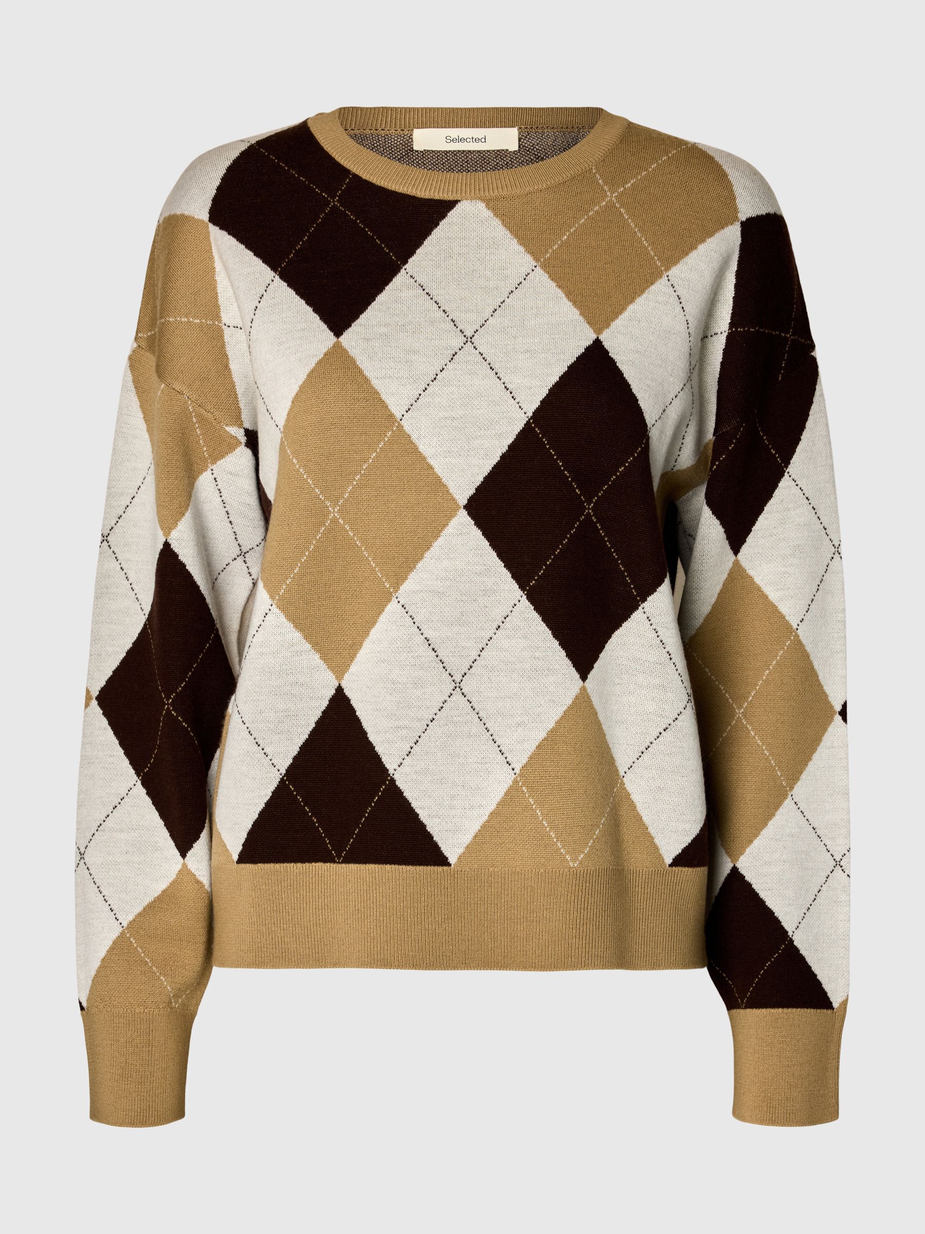 MERINO WOOL ARGYLE PULLOVER