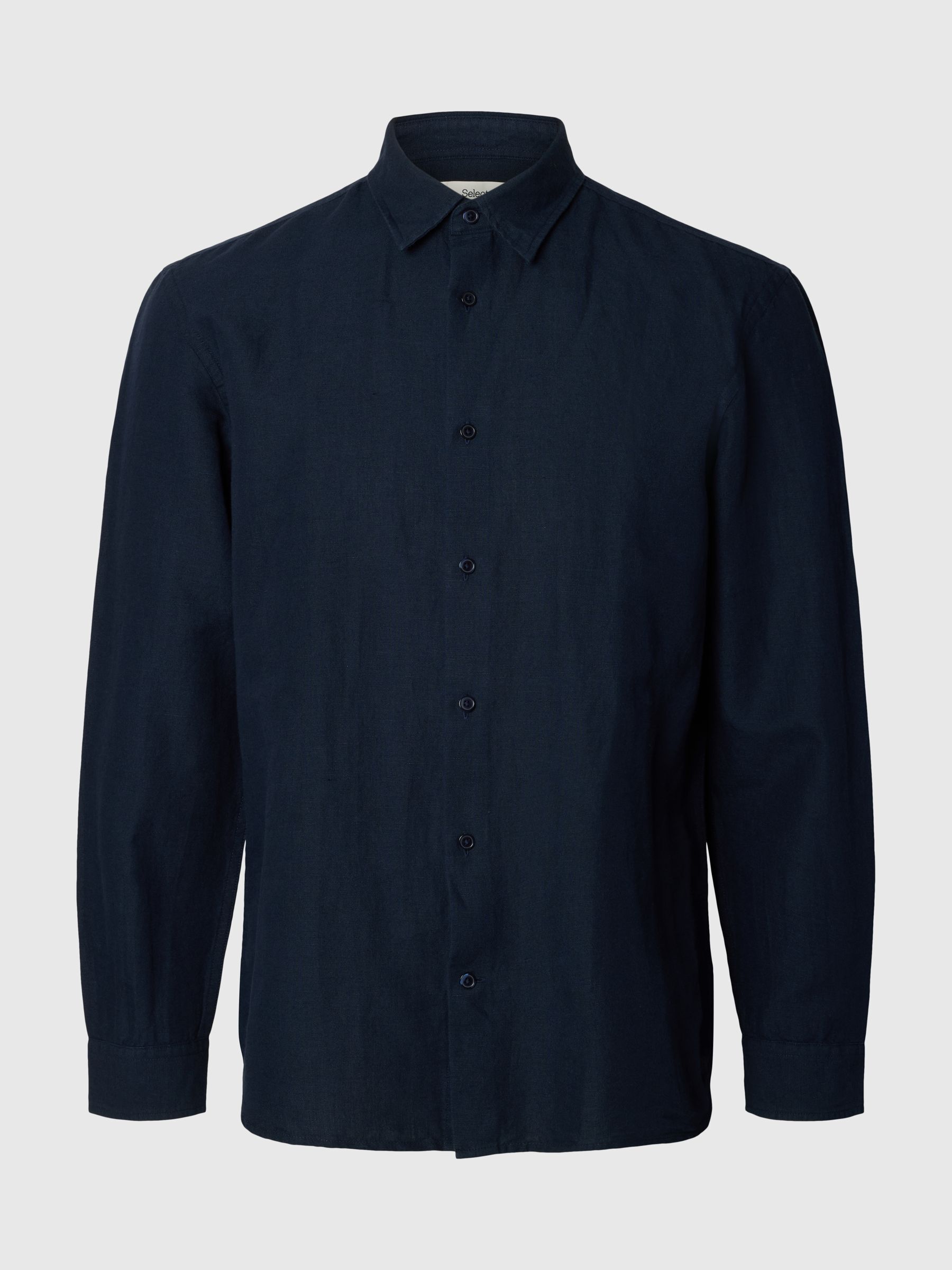 REGULAR FIT LINEN-BLEND SHIRT