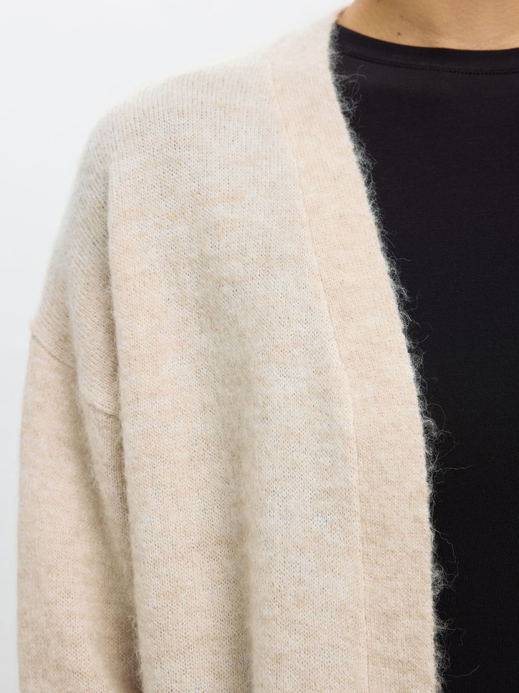 LANG STRIKKET CARDIGAN