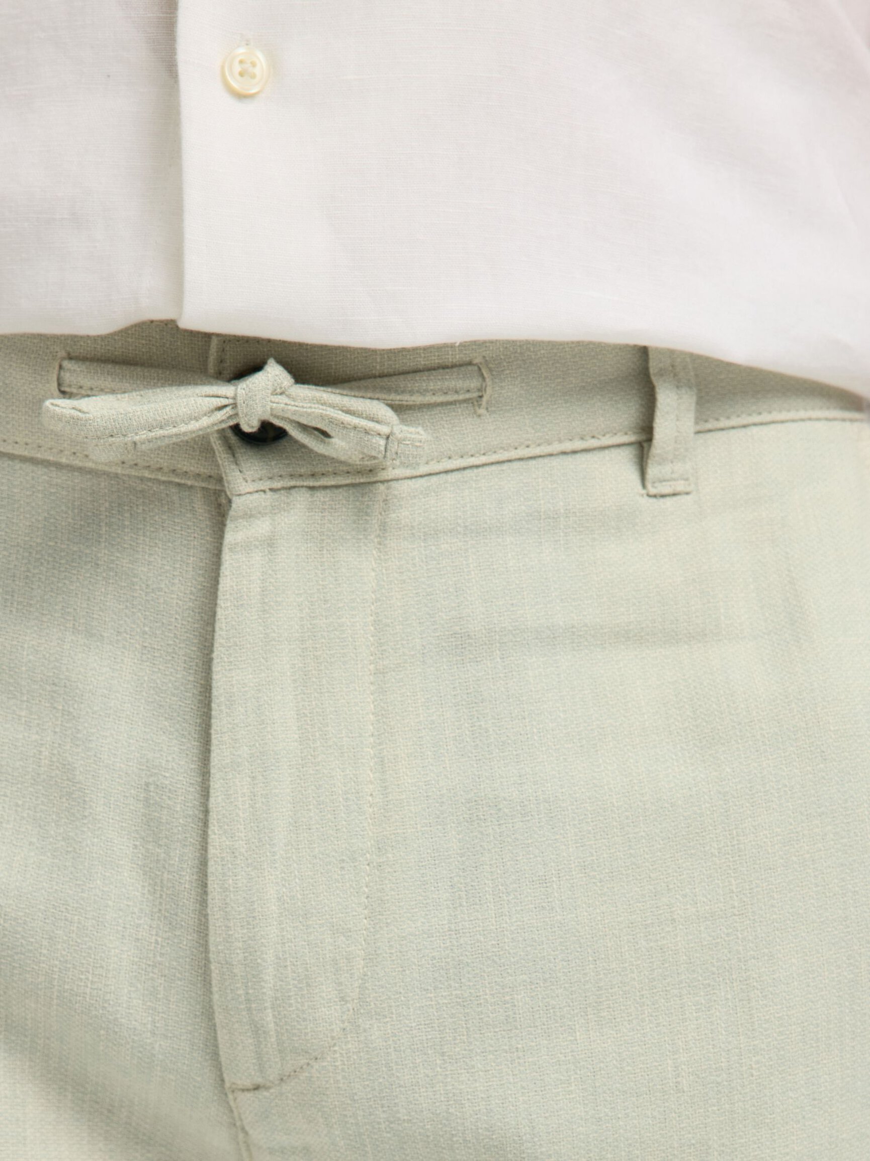 SLIM TAPERED LINEN BLEND TROUSERS