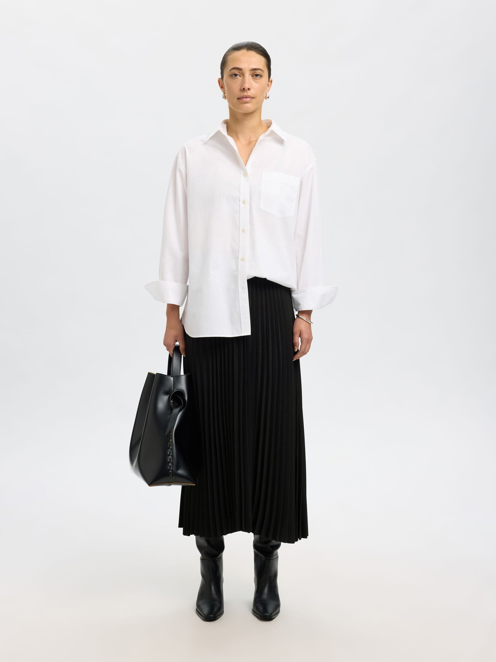 PLEATED MIDI SKIRT
