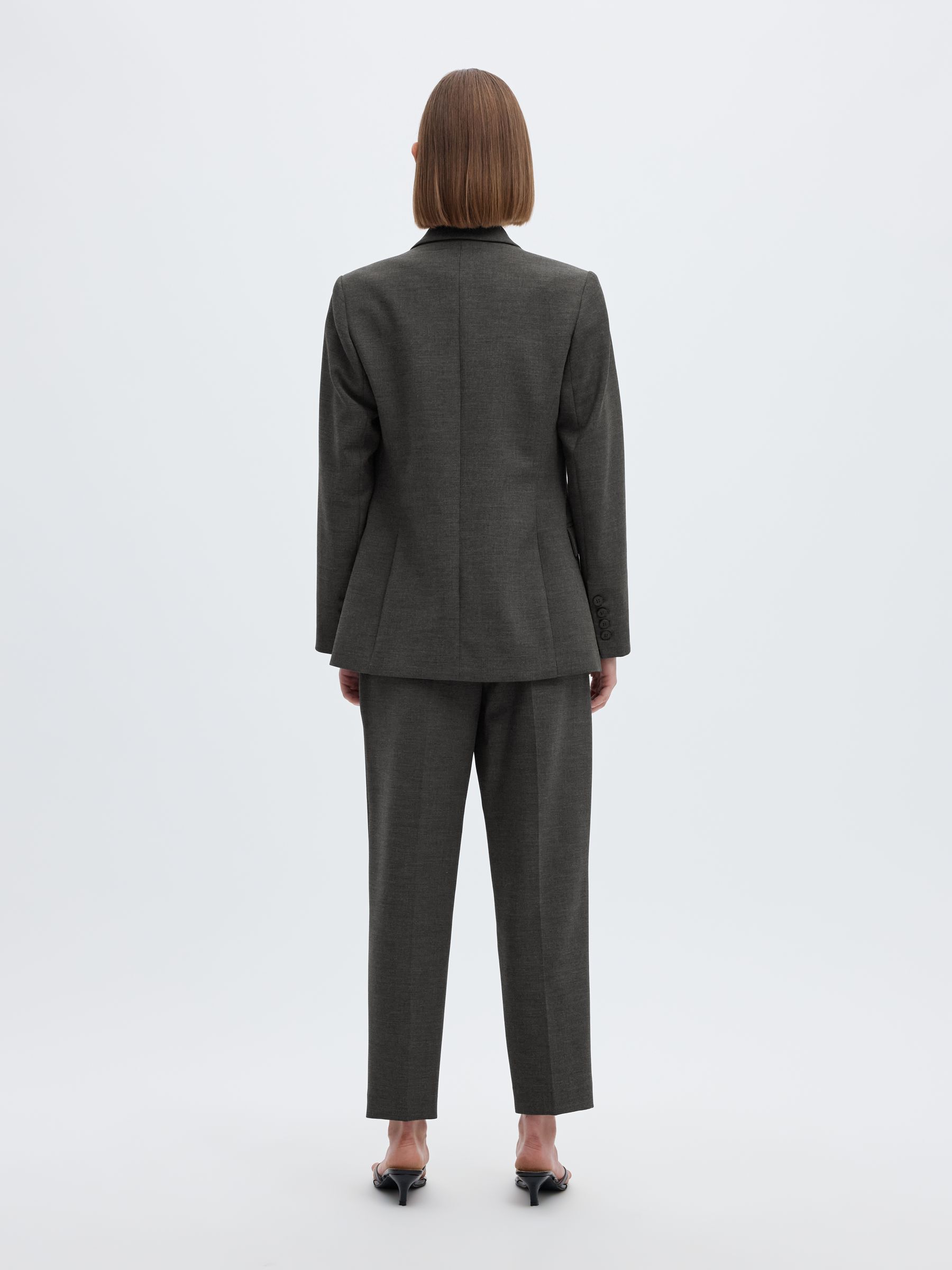 VISCOSE BLEND CROPPED TAPERED TROUSERS