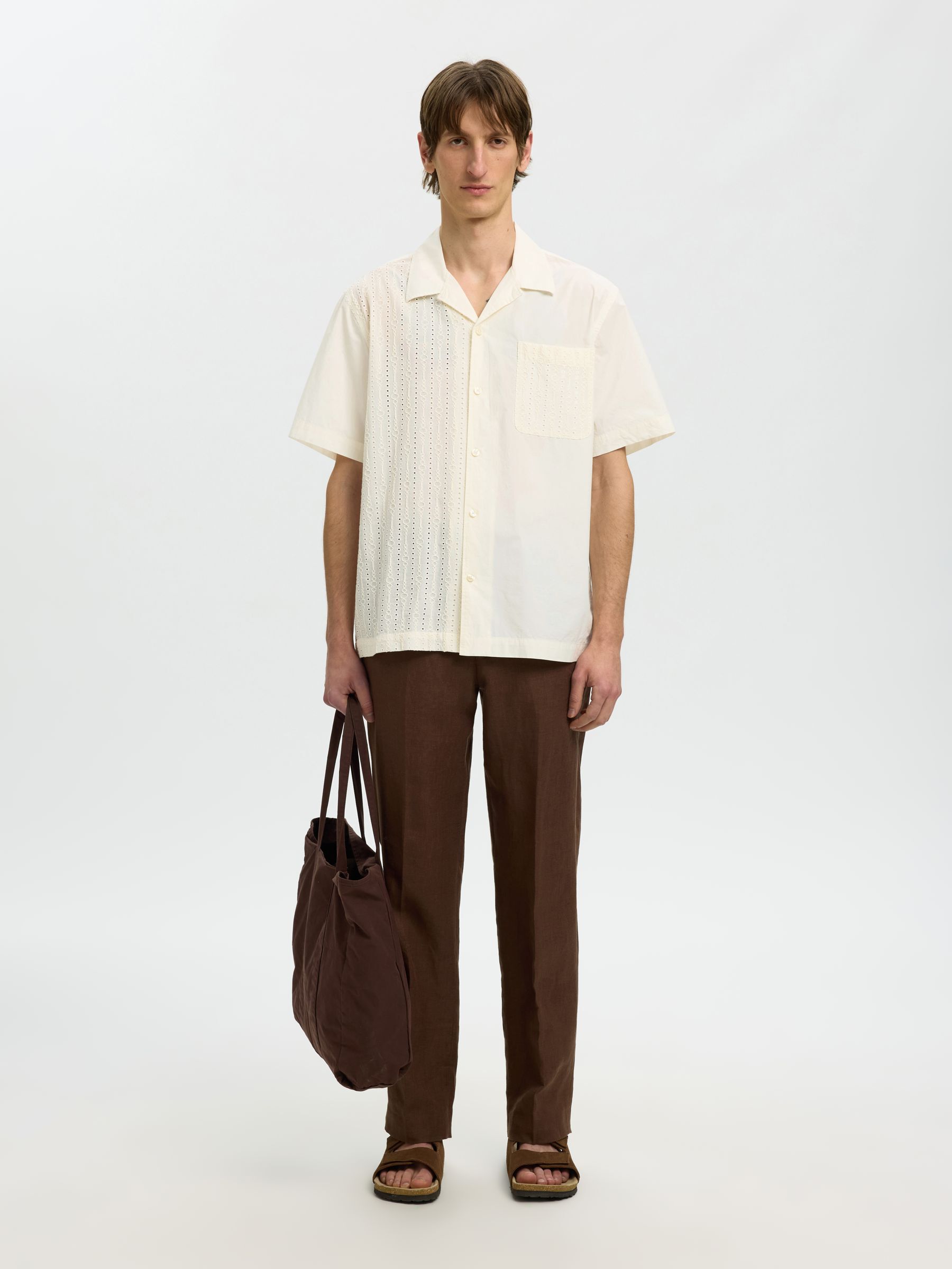 BRODERIE ANGLAISE SHORT SLEEVED SHIRT