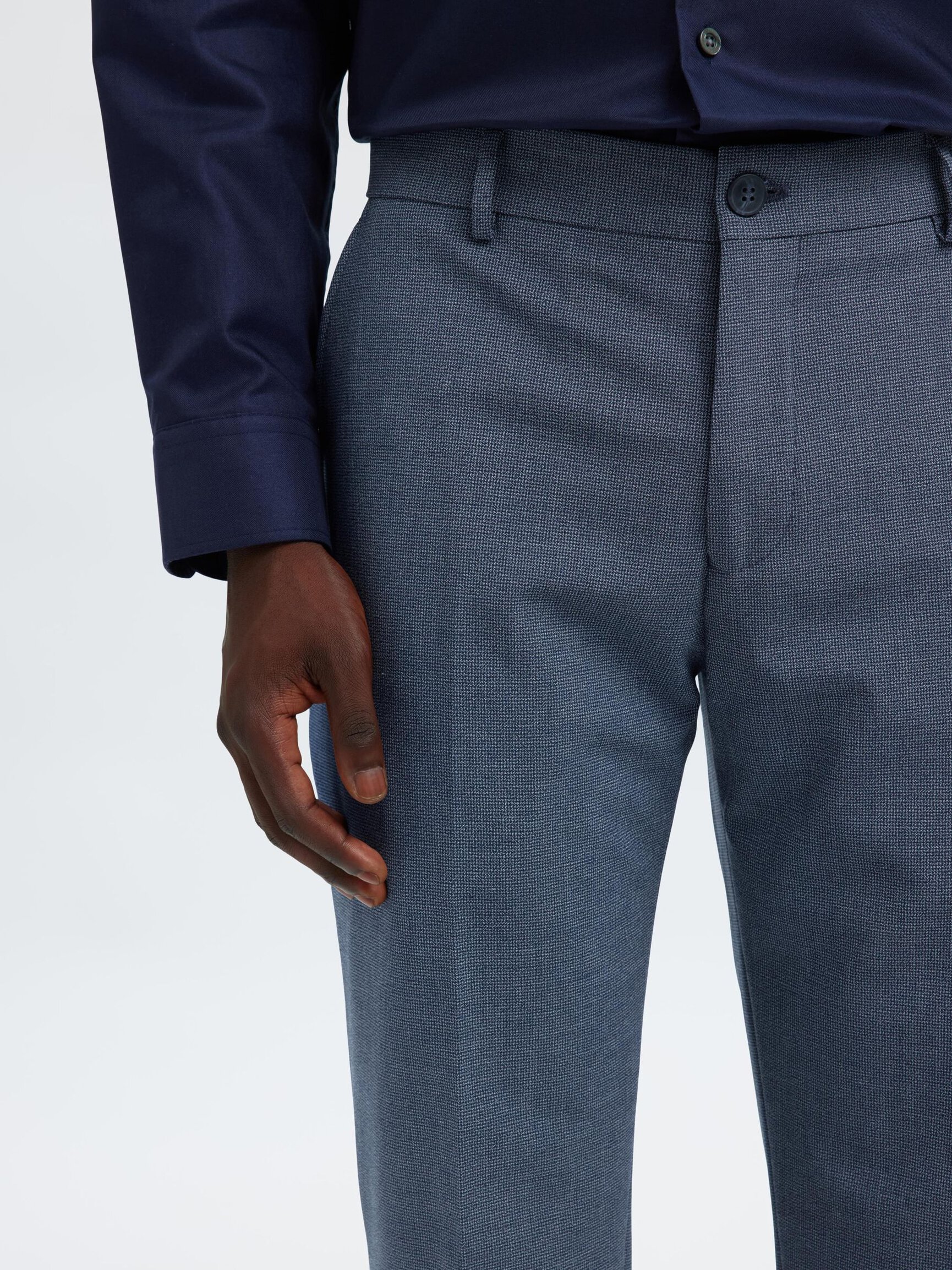VISCOSE BLEND SLIM FIT SUIT TROUSERS