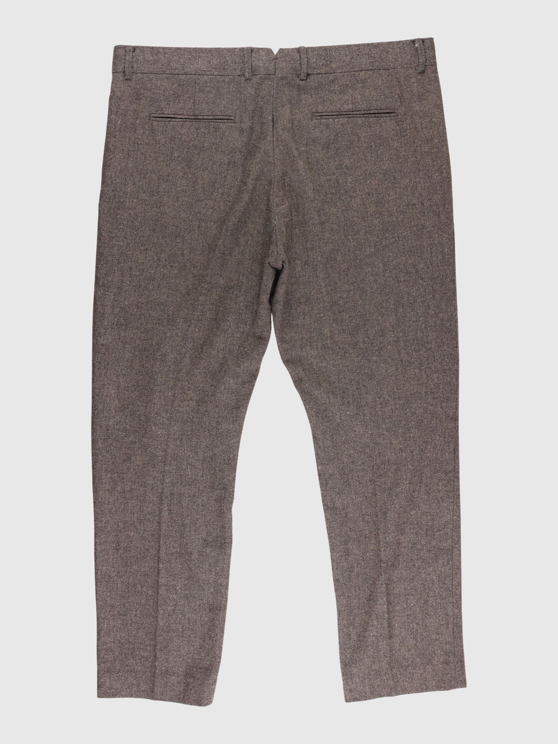 CHECKED WOOL BLEND SUIT TROUSERS