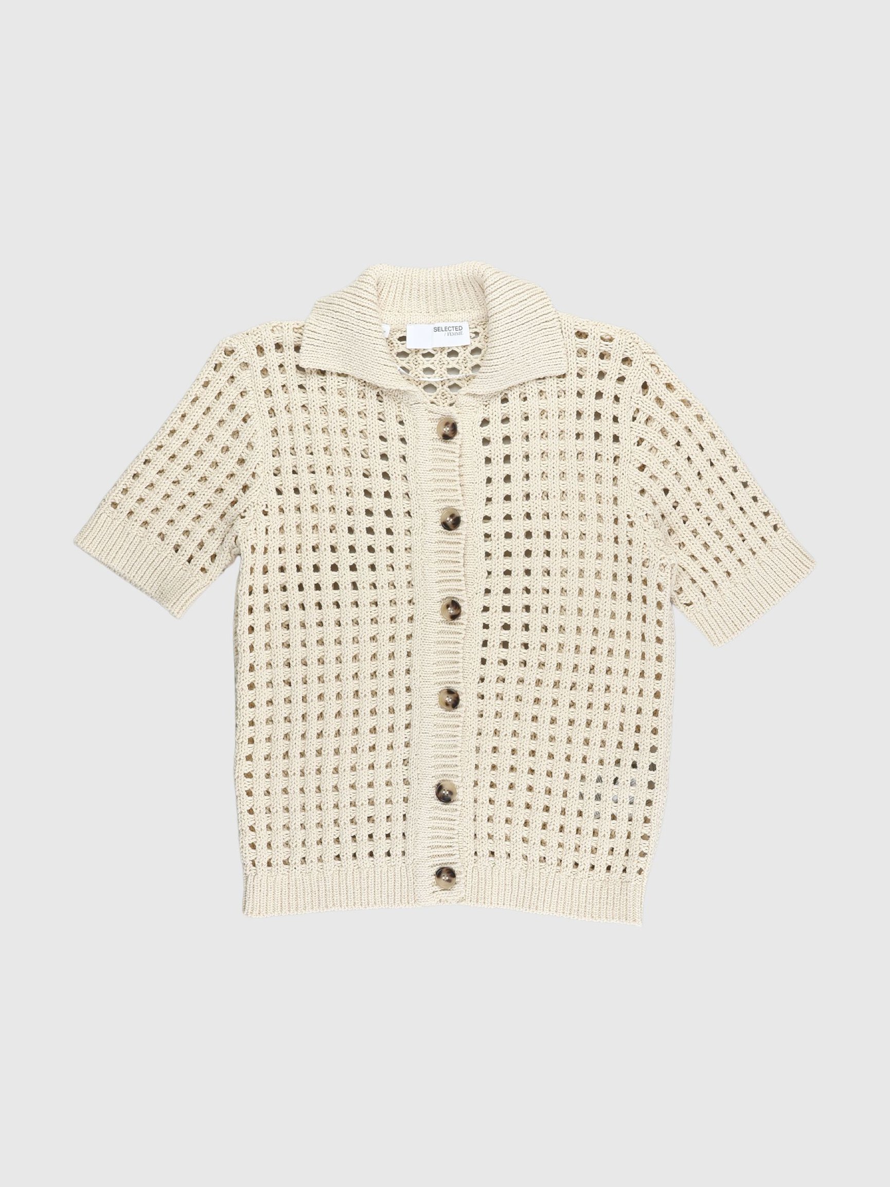 CROCHET STYLE KNITTED CARDIGAN