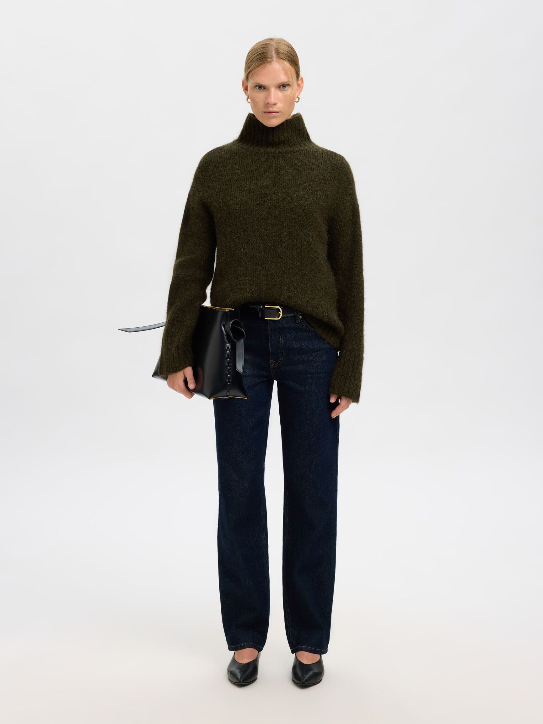 WOOL BLEND HIGH-NECK JUMPER