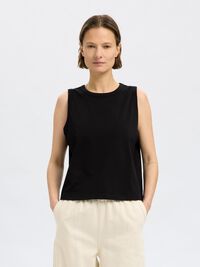 100% BAUMWOLL TANKTOP, Black, highres