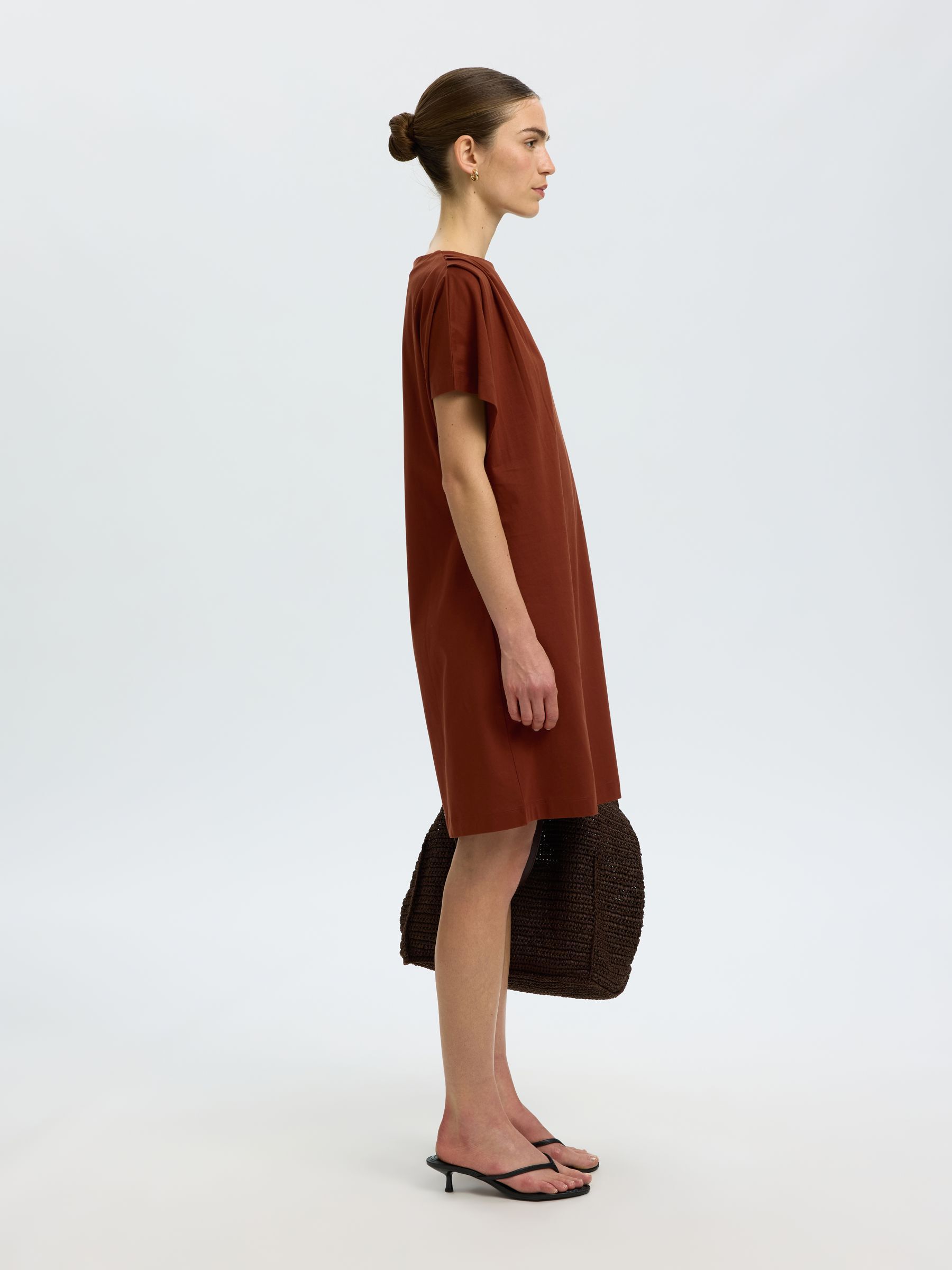 COTTON SHORT SLEEVED MINI DRESS